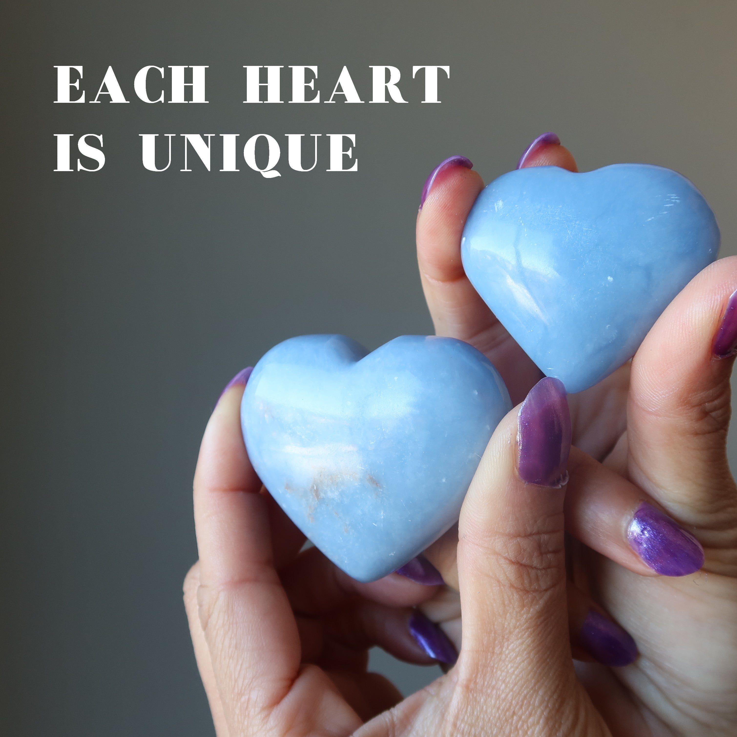 Cœur d'Angélite Vague Bleue Vibration d'Amour Cristal