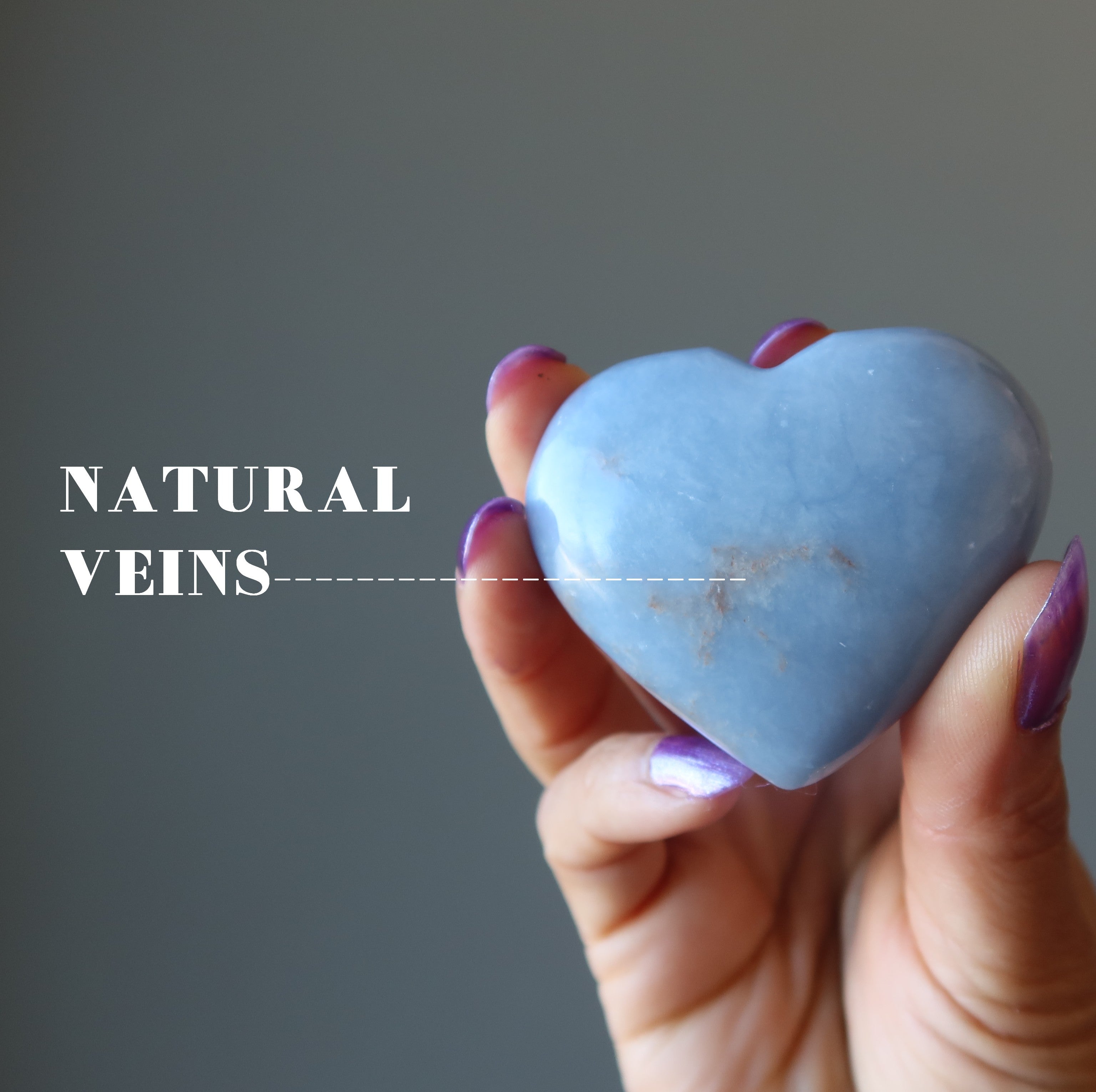 Cœur d'Angélite Vague Bleue Vibration d'Amour Cristal