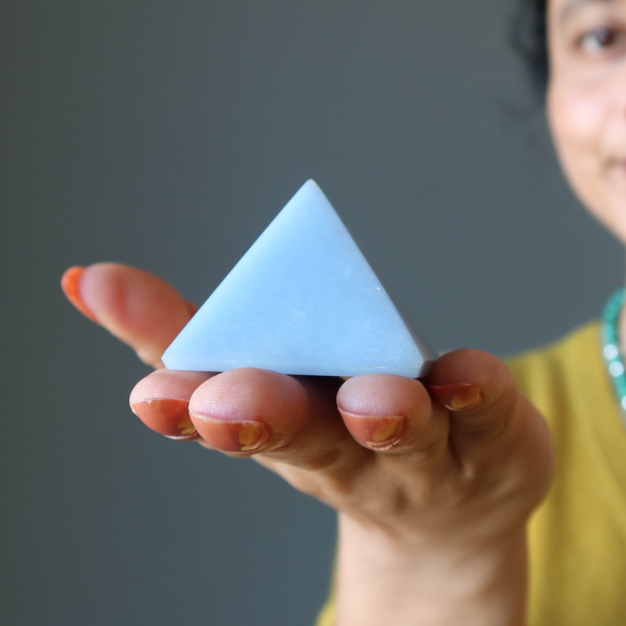 Angelite Pyramid Blue Angel Ascension Stone