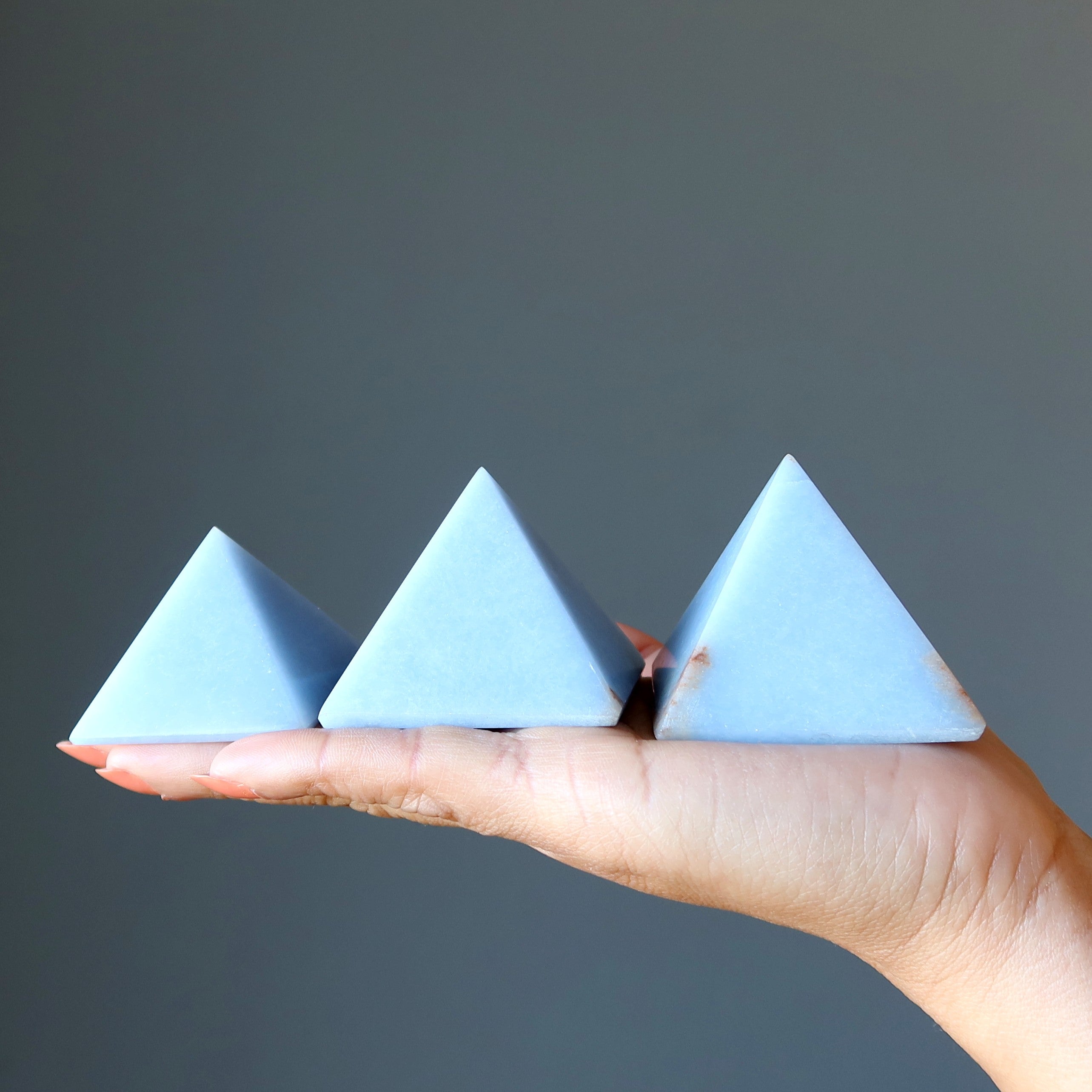 Angelite Pyramid Blue Angel Ascension Stone