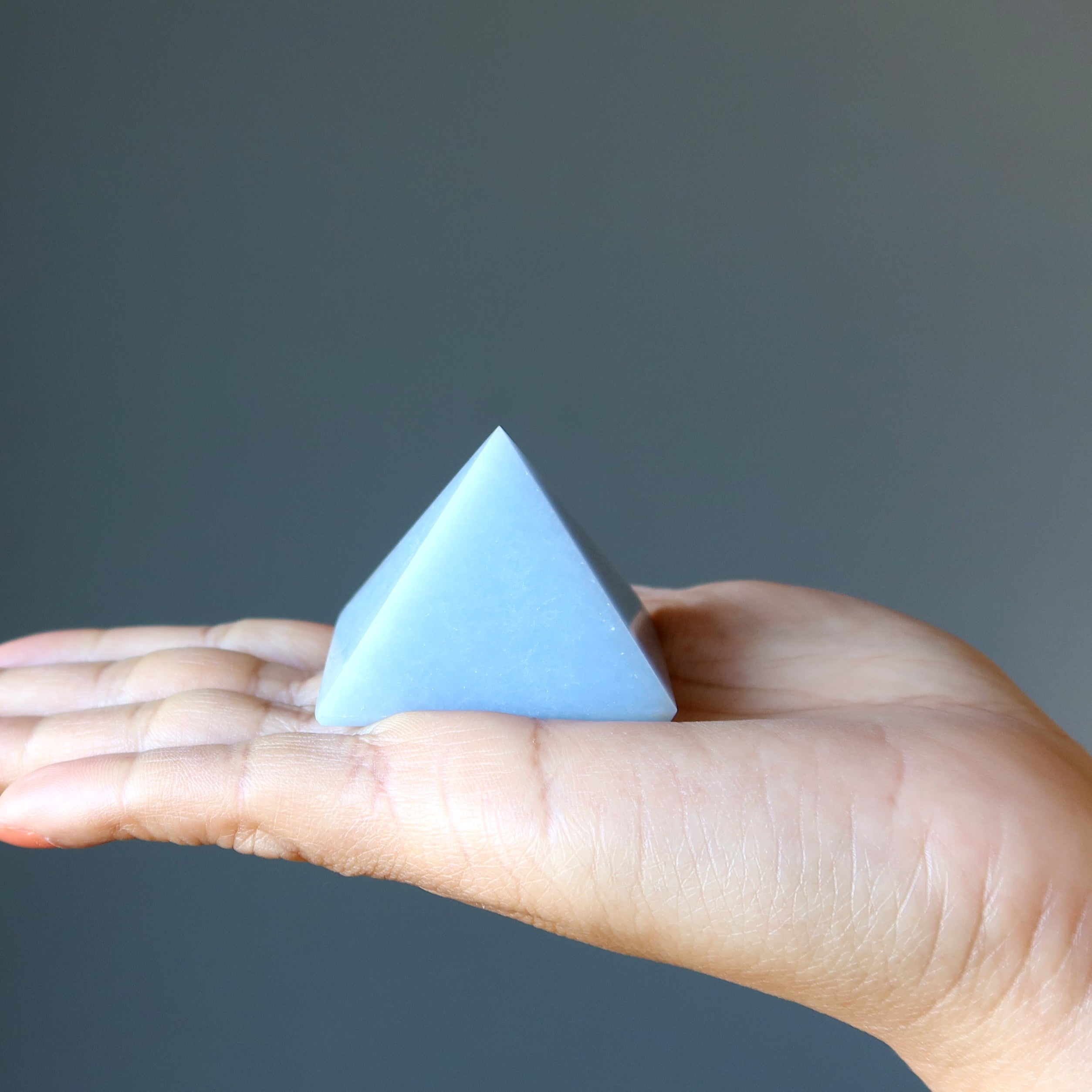 Angelite Pyramid Blue Angel Ascension Stone