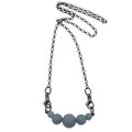 Angelite Necklace Cloud of Serenity Blue Gem Gunmetal
