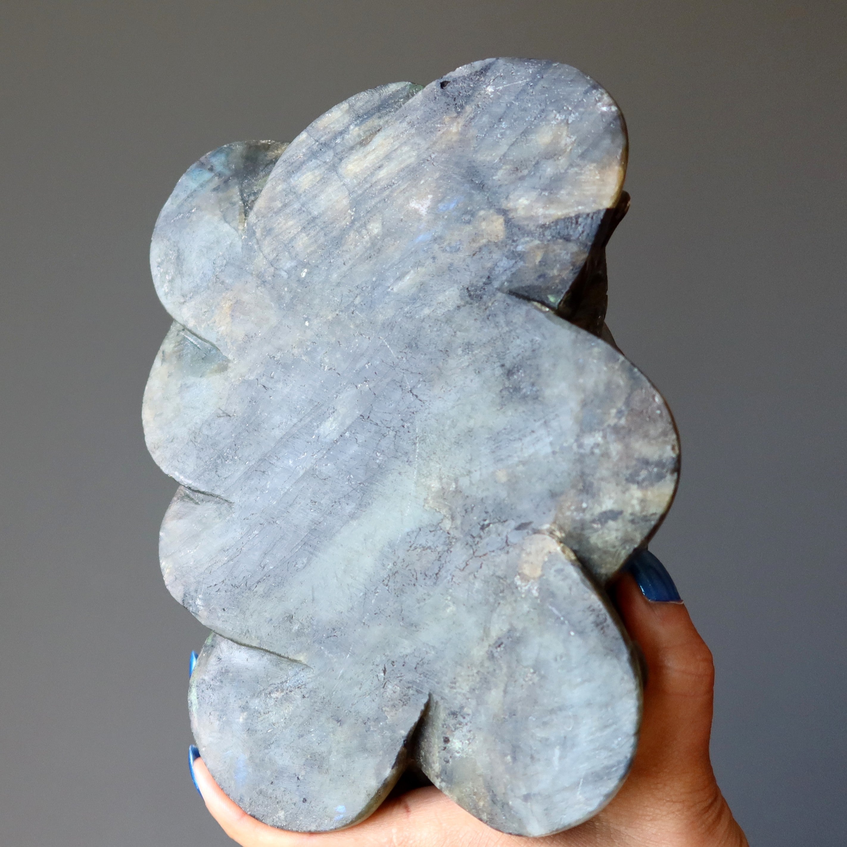 Statue XXL de 9 pouces représentant une tortue dragon en labradorite aux couleurs de l'arc-en-ciel, porte-bonheur