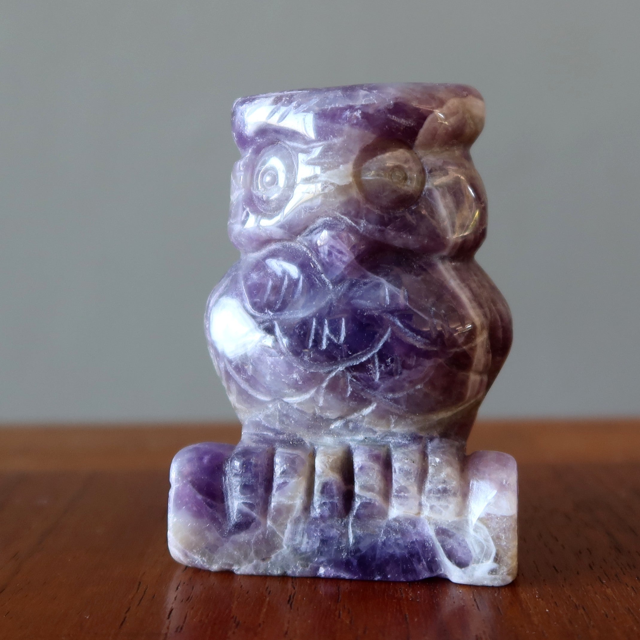 Amethyst Owl Purple Crystal Messenger Bird