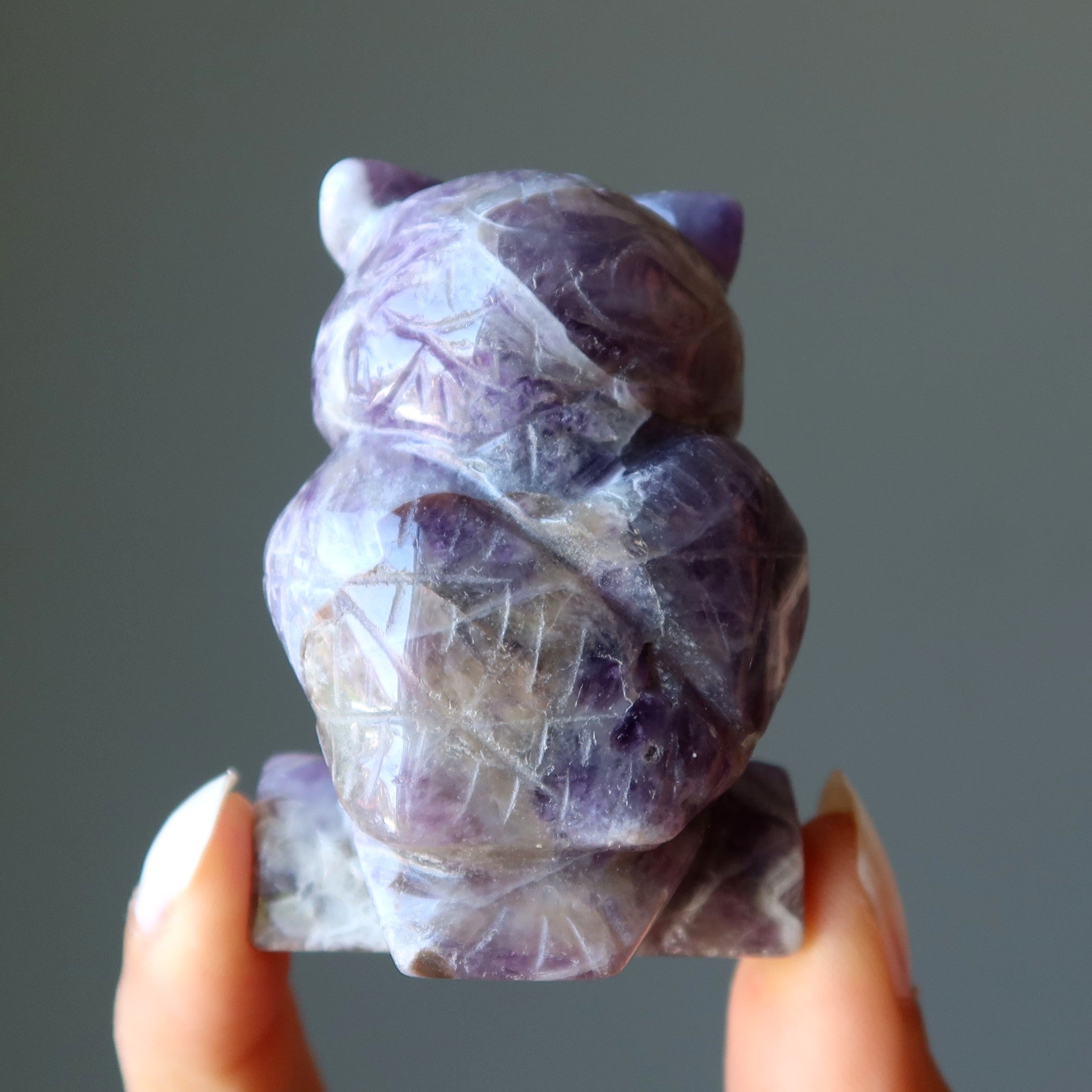 Amethyst Owl Purple Crystal Messenger Bird