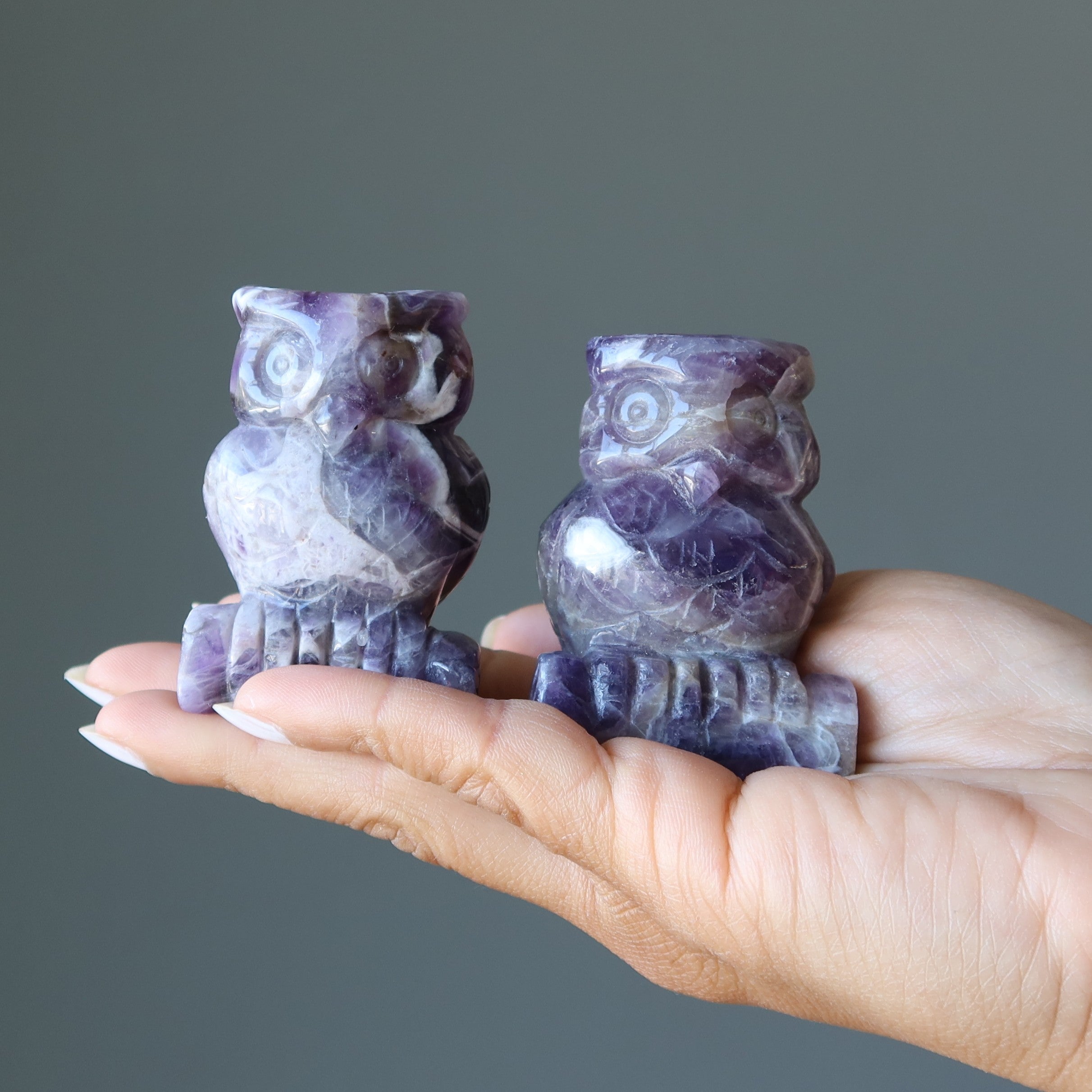Amethyst Owl Purple Crystal Messenger Bird