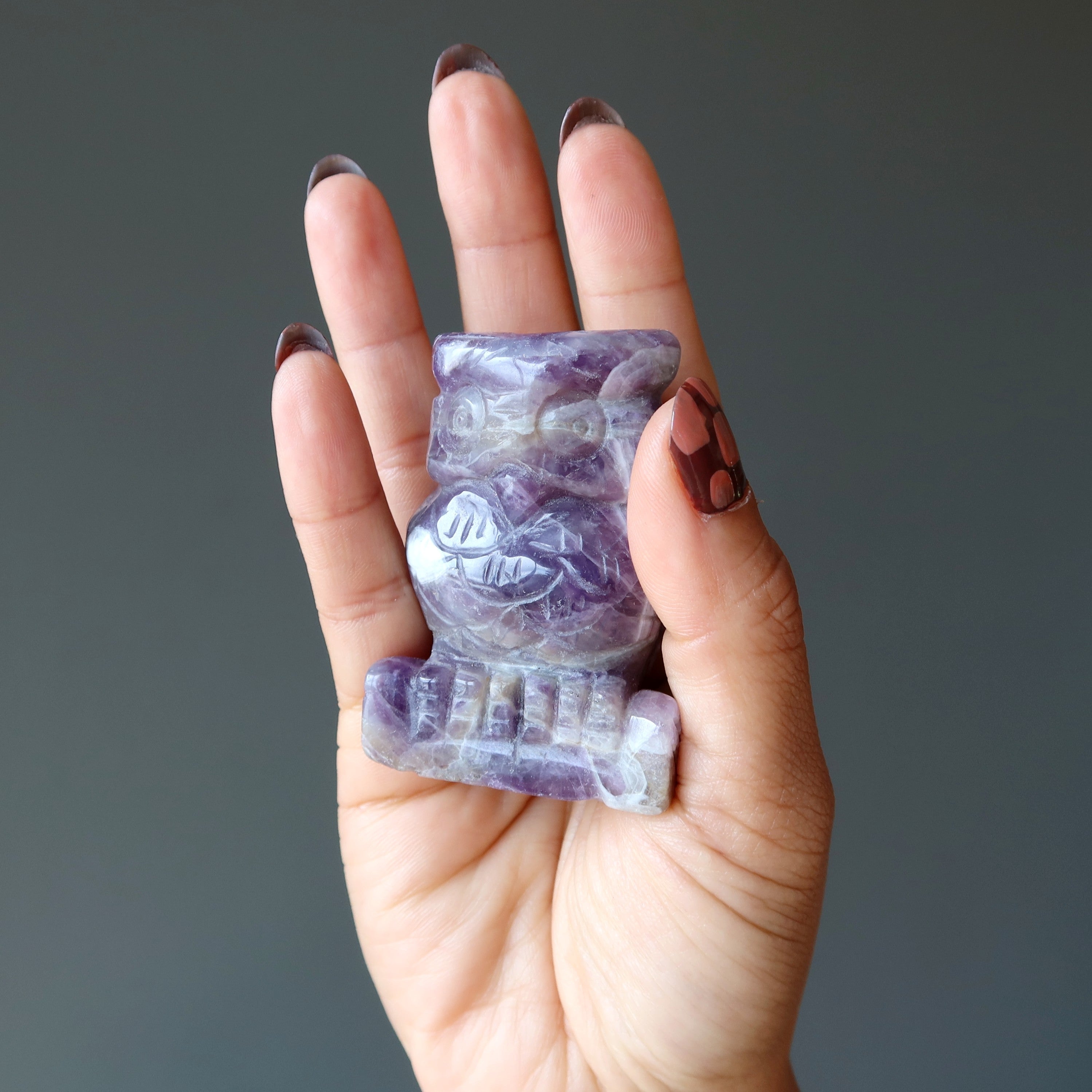 Amethyst Owl Purple Crystal Messenger Bird