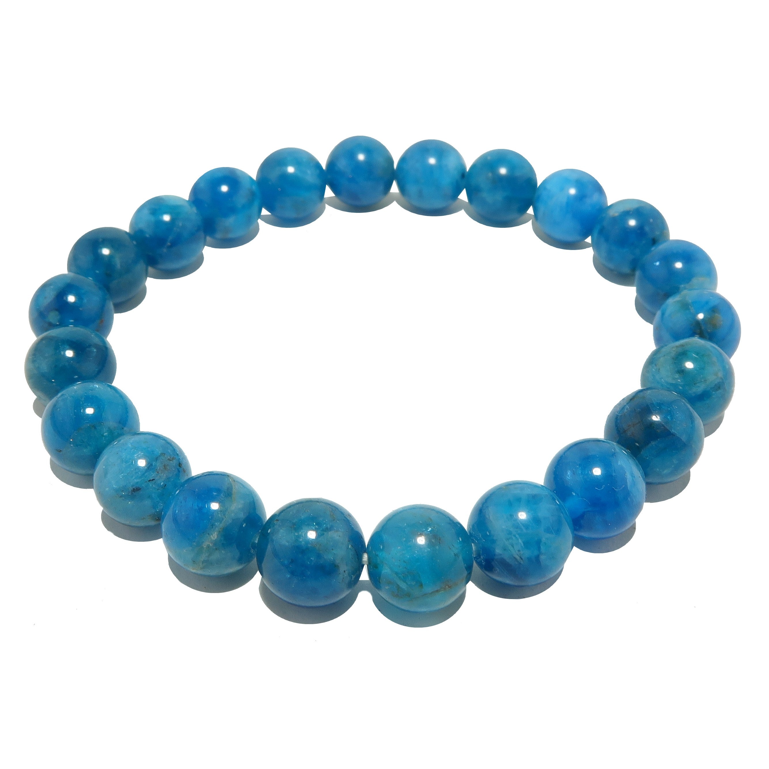 Apatite Bracelet Blue Gemstone Beads Sky High Success