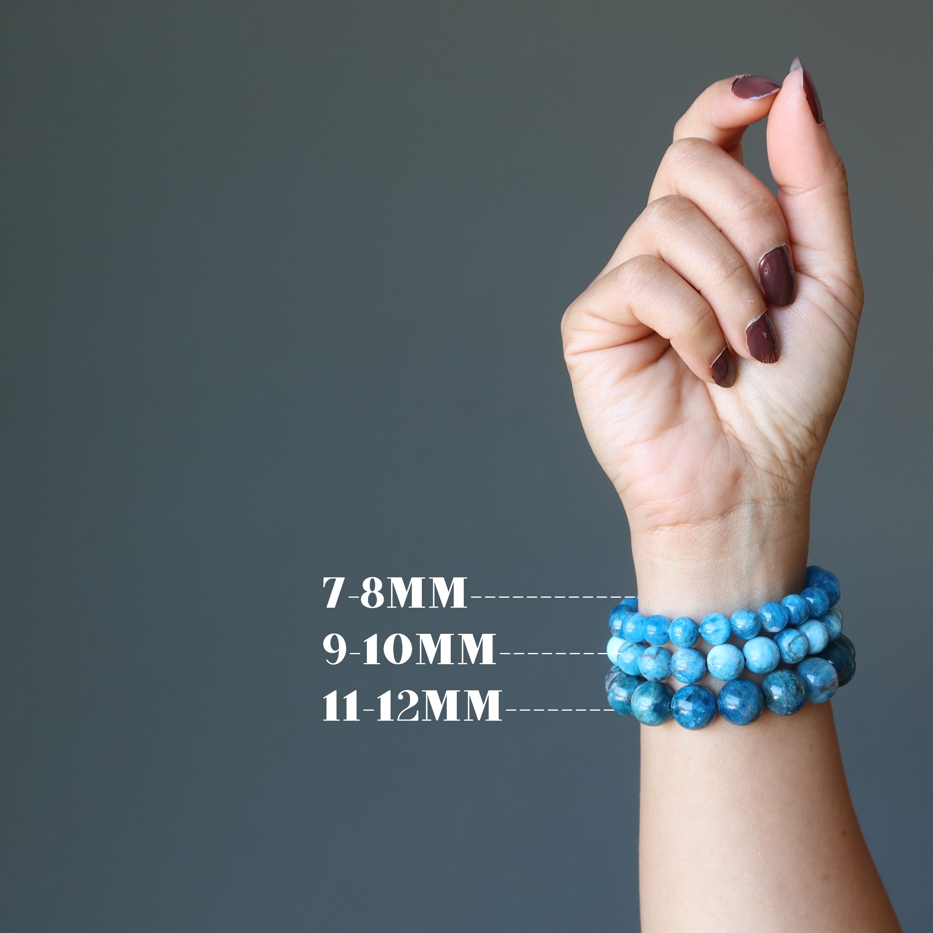 Apatite Bracelet Blue Gemstone Beads Sky High Success