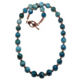 Apatite Necklace Blue Manifestation Beads Copper