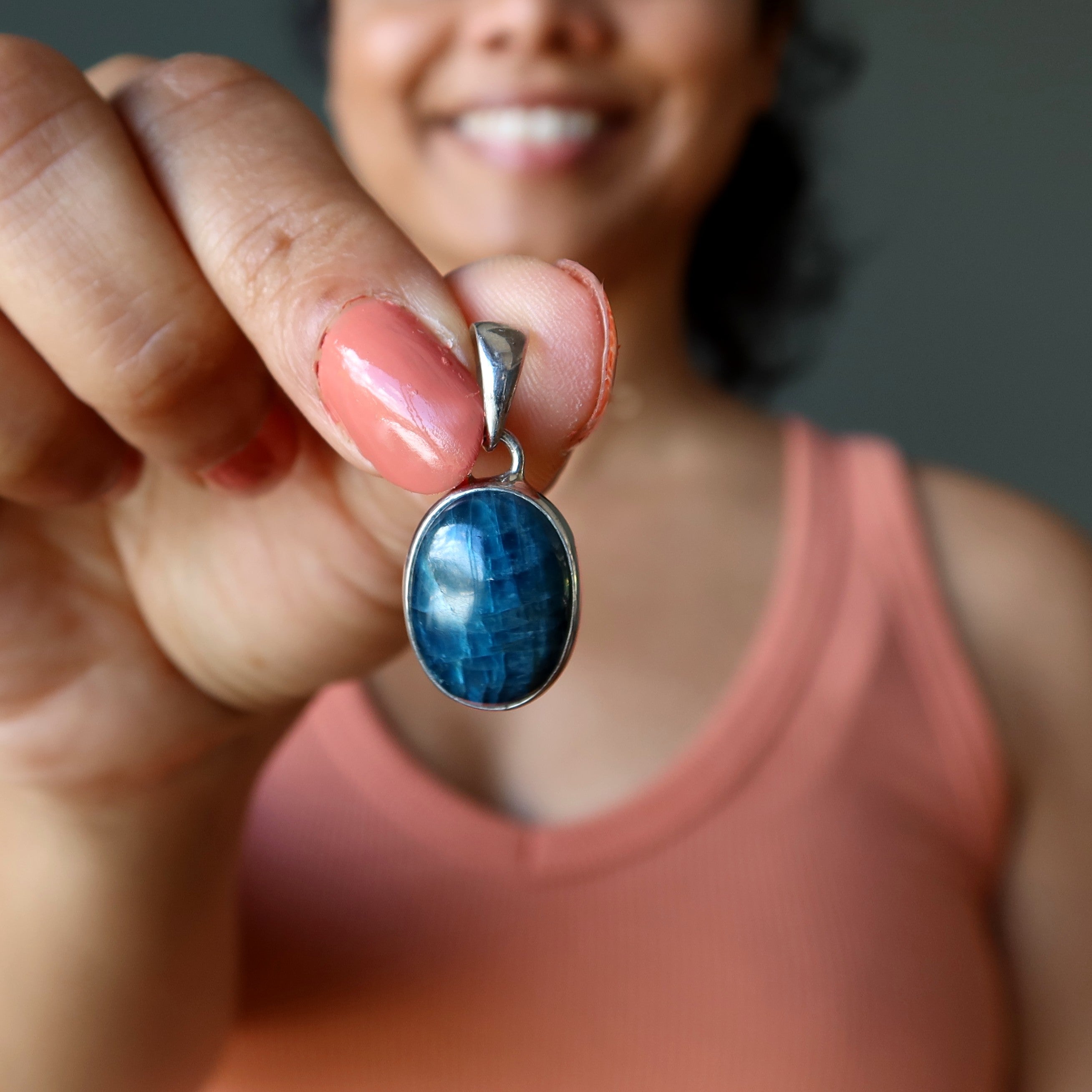 Apatite Pendant My Blue Inspiration Gem Sterling Silver