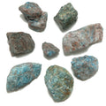 Apatit Rohkristall-Set 8 blaue Hals- & Stirnchakra-Steine