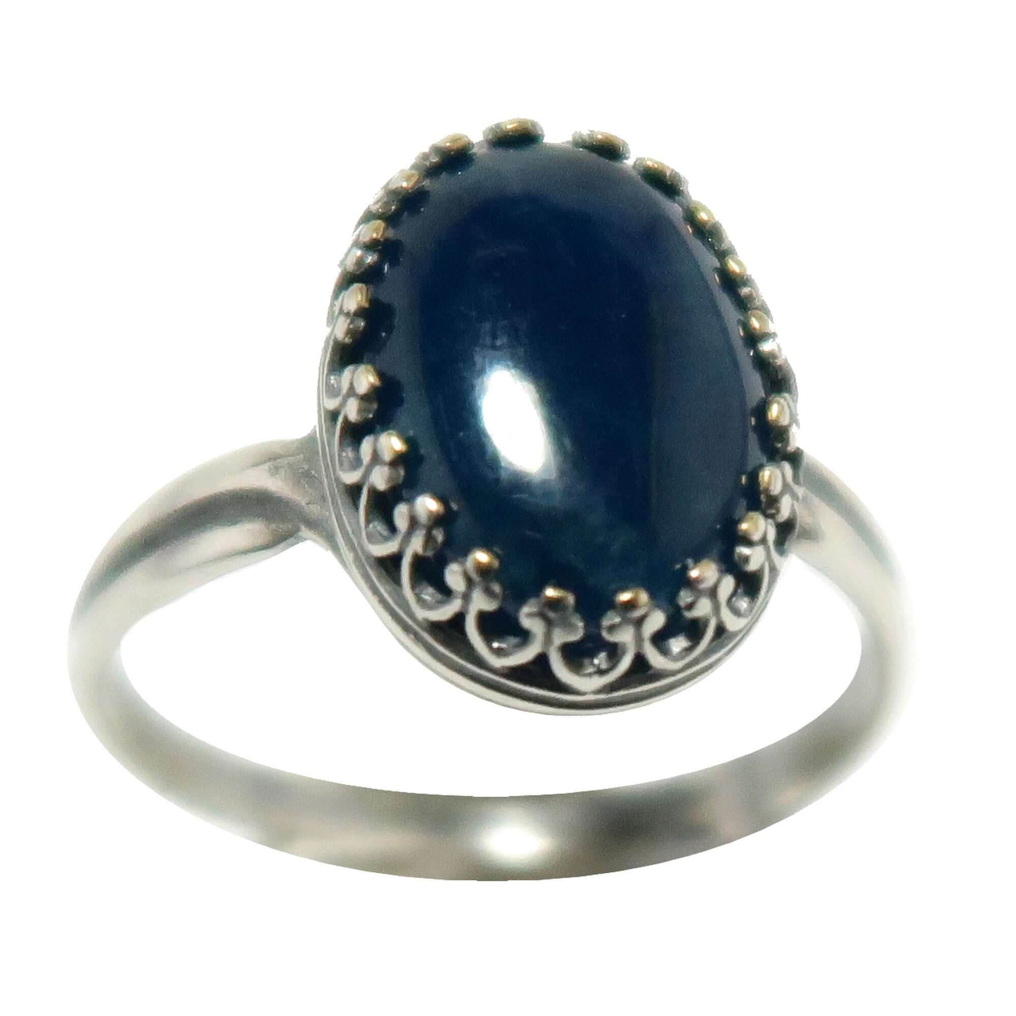 Apatite Ring Blue Shine Sterling Silver Adjustable