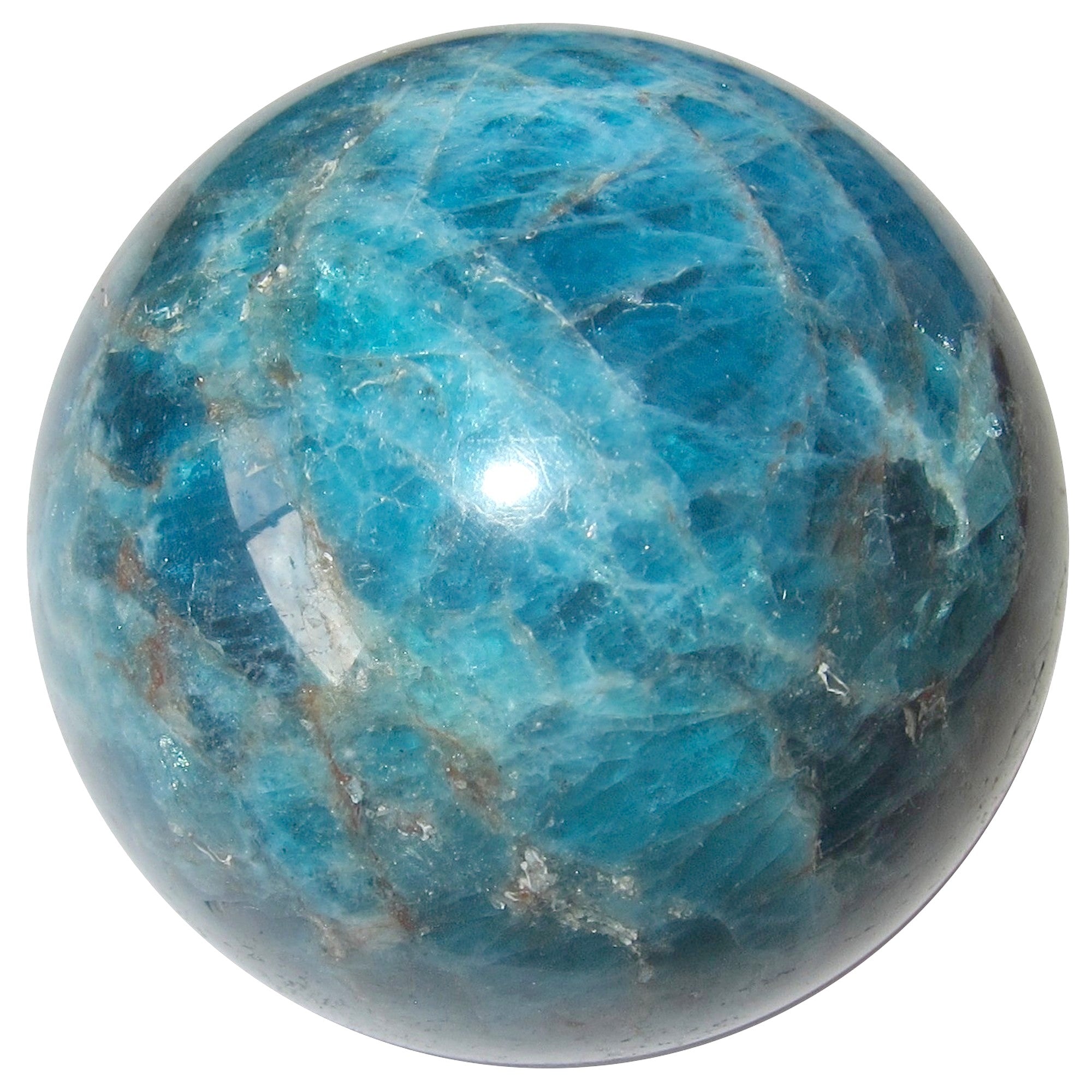 Apatit Kugel Blauer Himmel Hohe Schwingungen Kristallkugel