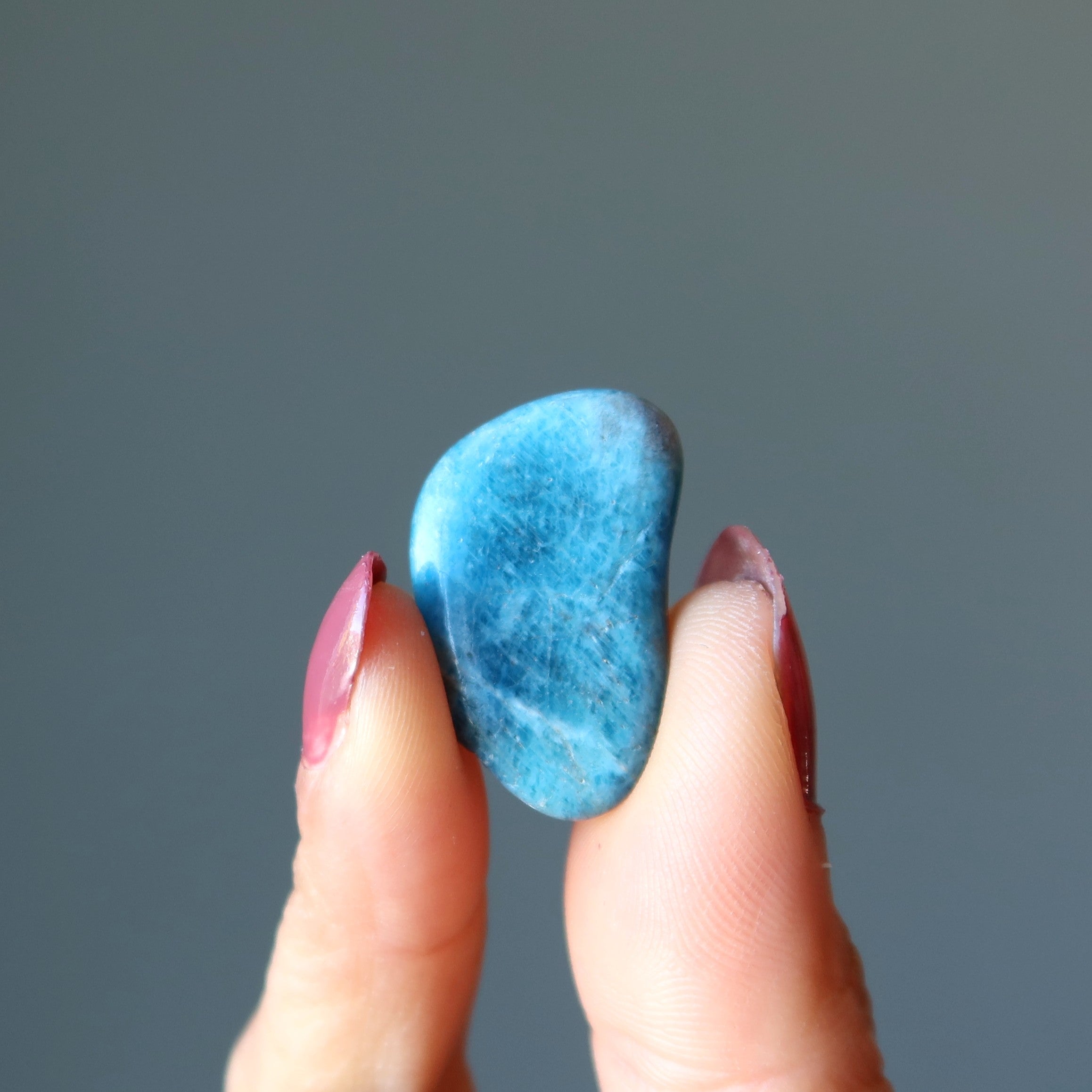 Apatite Tumbled Stone Blue Burst Crystal