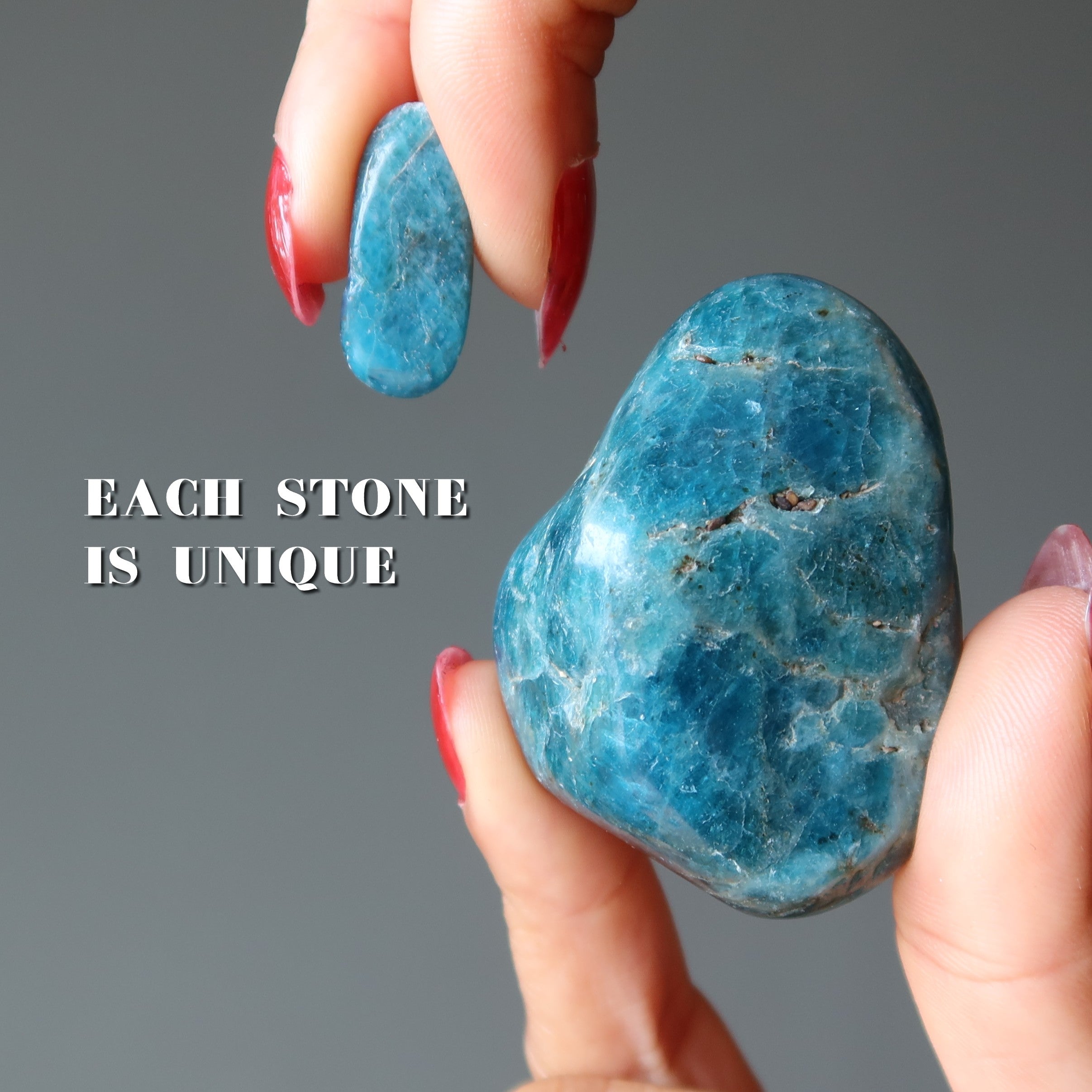 Apatite Tumbled Stone Blue Burst Crystal
