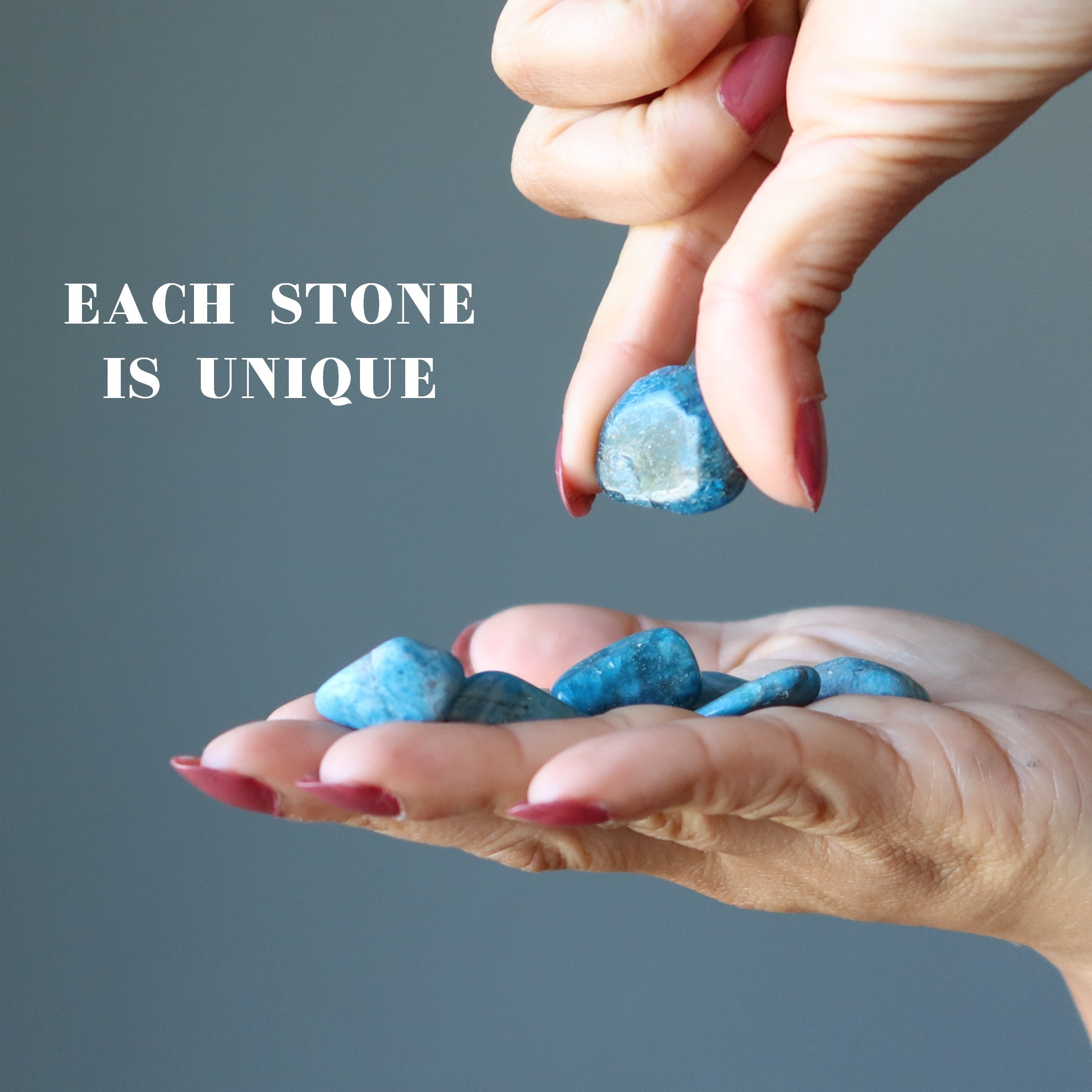 Apatite Tumbled Stone Blue Burst Crystal