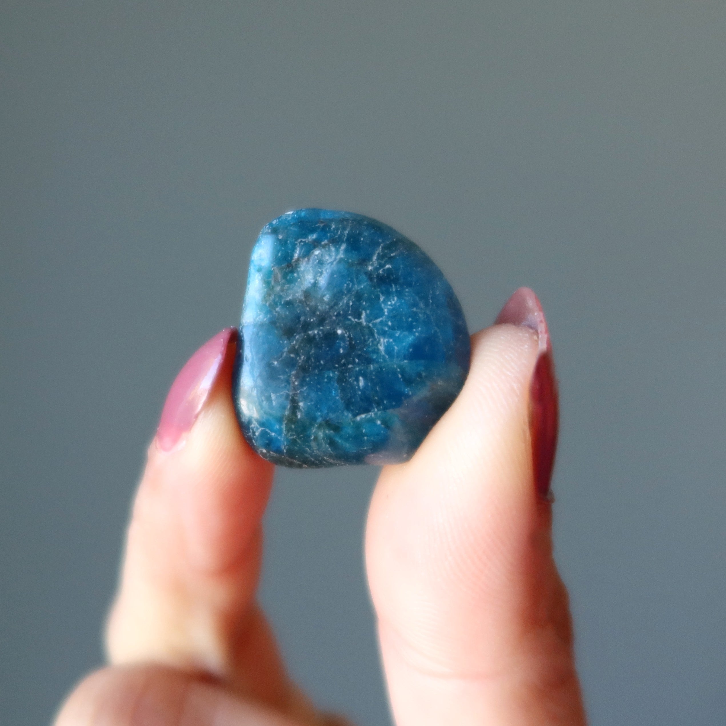 Apatite Tumbled Stone Blue Burst Crystal