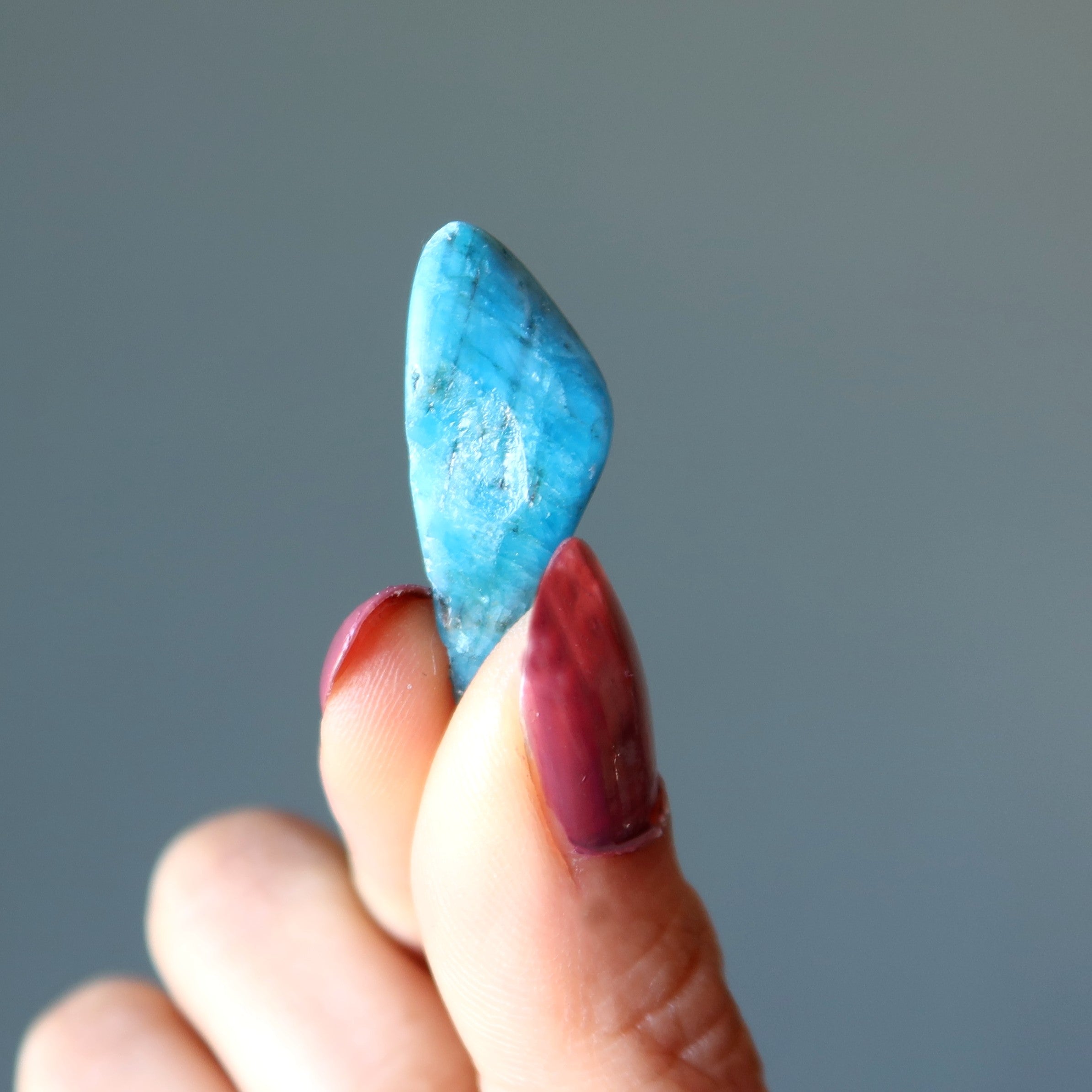 Apatite Tumbled Stone Blue Burst Crystal