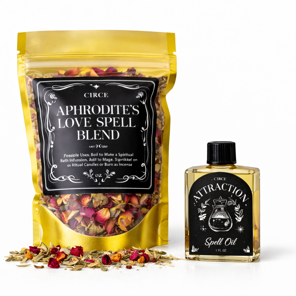 Mélange d'Huiles pour le Sortilège d'Amour d'Aphrodite + Huile d'Attraction – Kit de Rituel Amour et Attraction