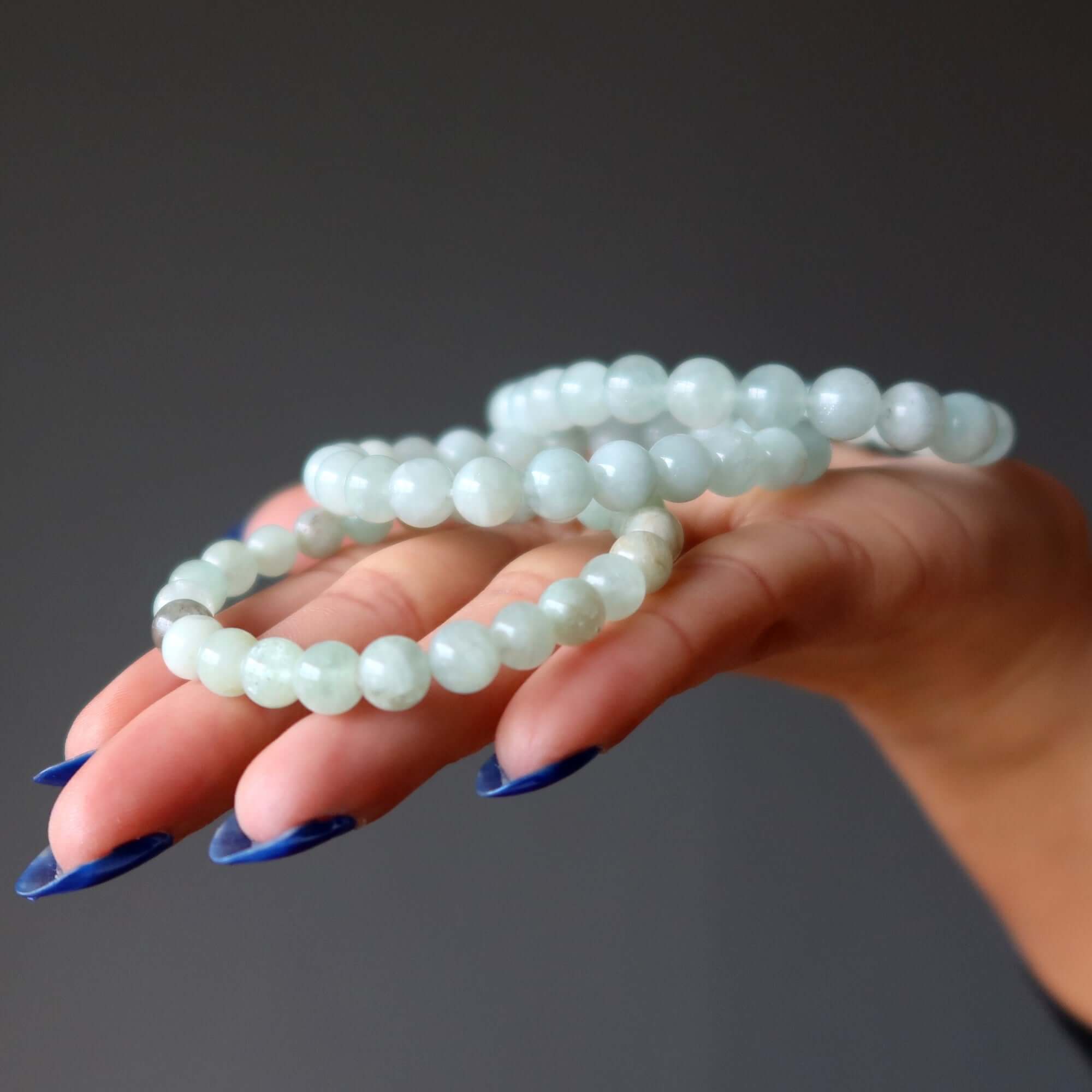 Aquamarine Bracelet Natural Blue-Green Gemstones of Serenity