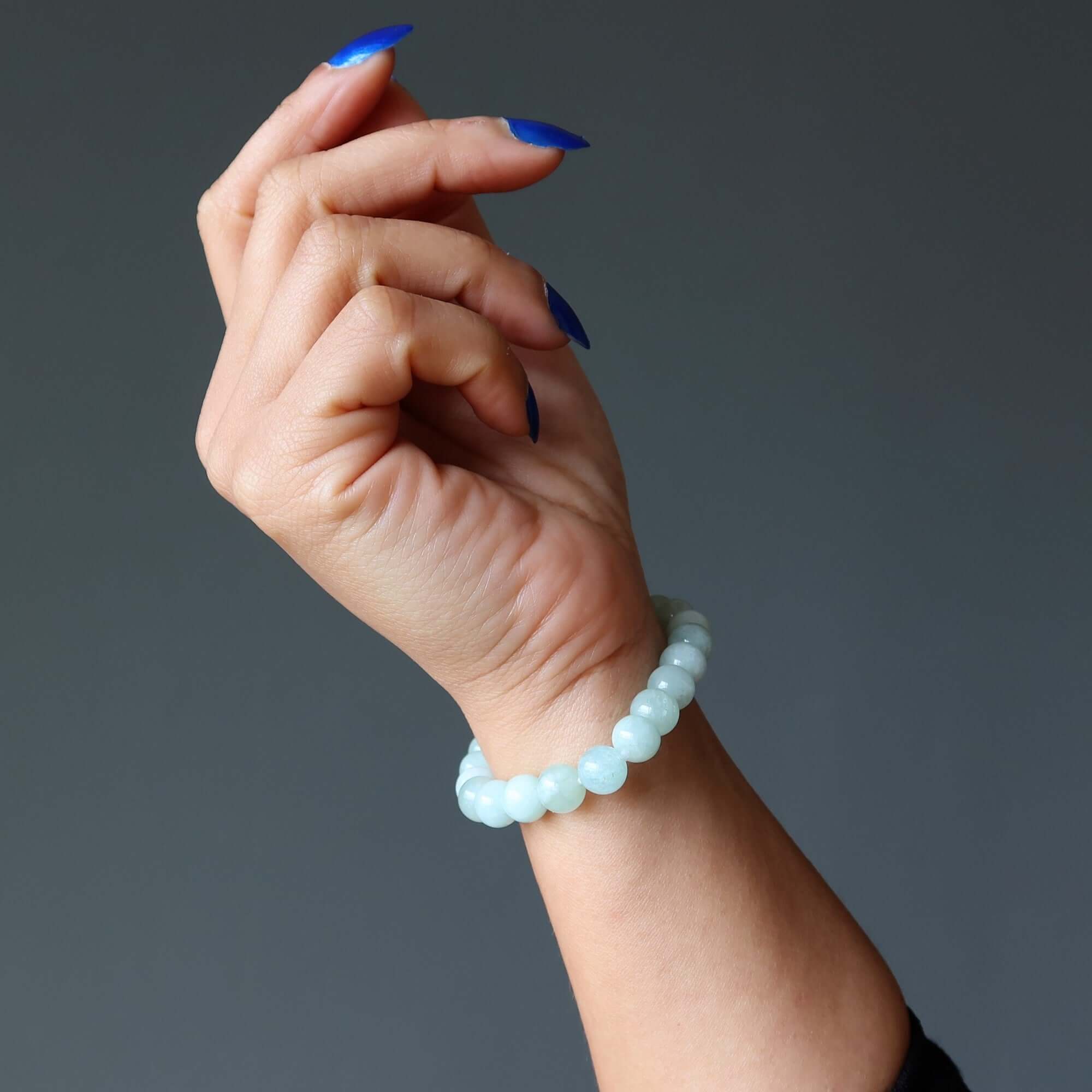 Aquamarine Bracelet Natural Blue-Green Gemstones of Serenity