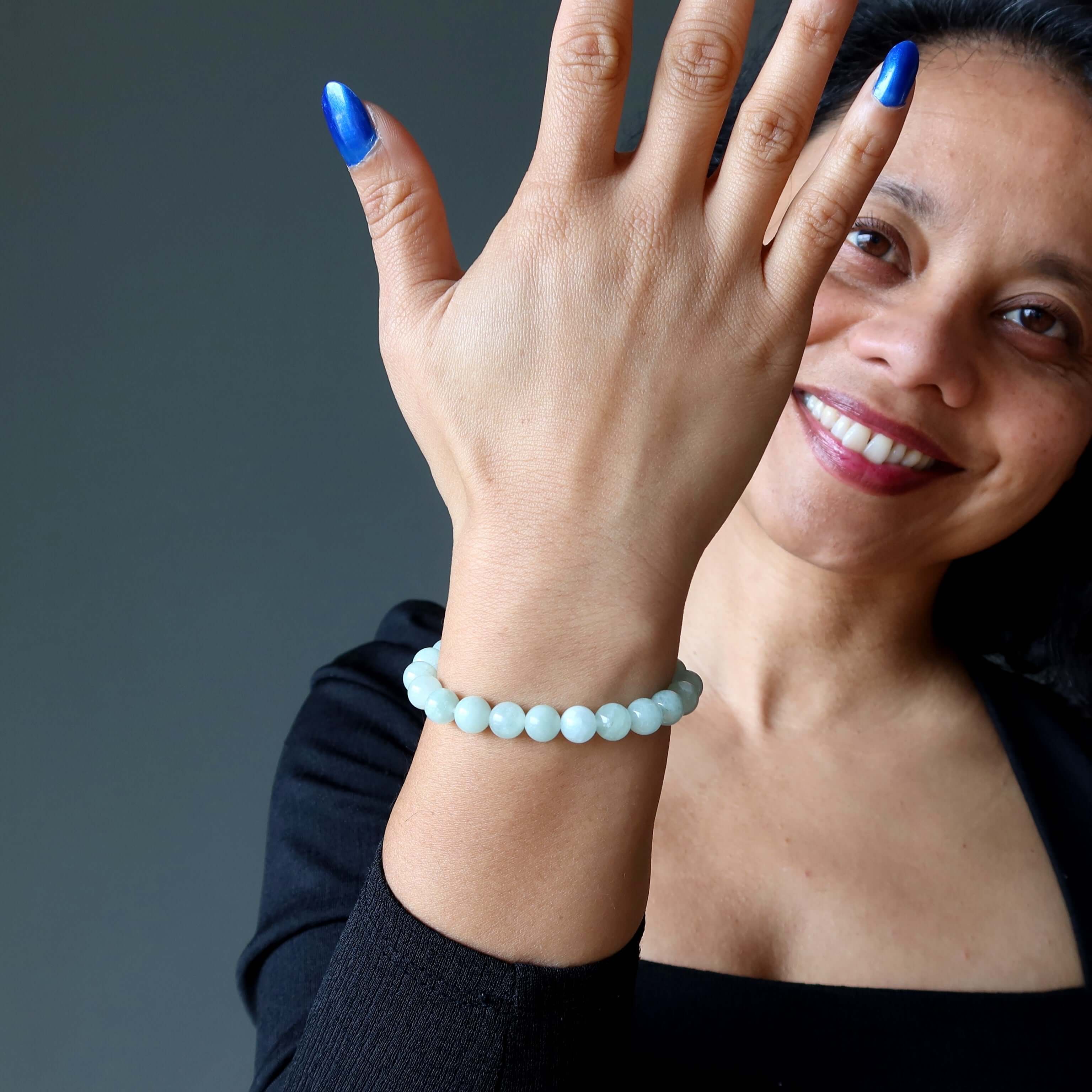 Aquamarine Bracelet Natural Blue-Green Gemstones of Serenity