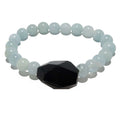 Aquamarine Bracelet & Black Tourmaline Bead Peace Protector