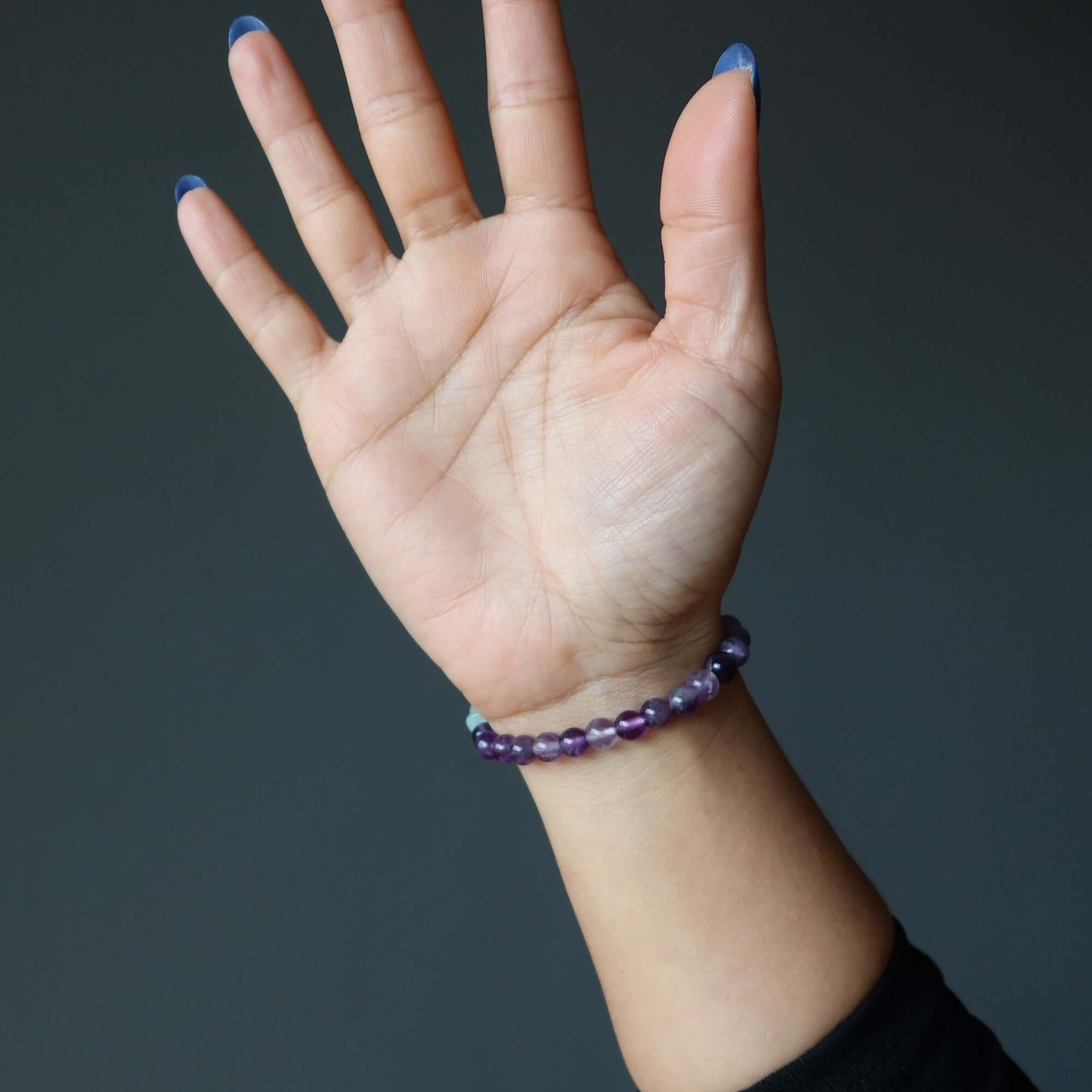 Amethyst Bracelet & Aquamarine Asymmetrical Serenity Beads