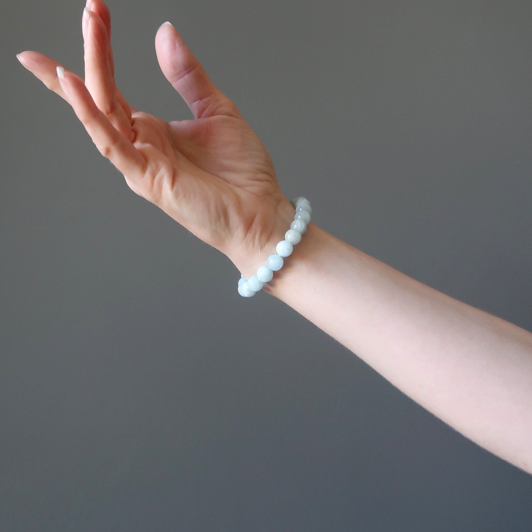 Bracelet Aigue-marine Perles de Pierres Précieuses de Béatitude Précieuse