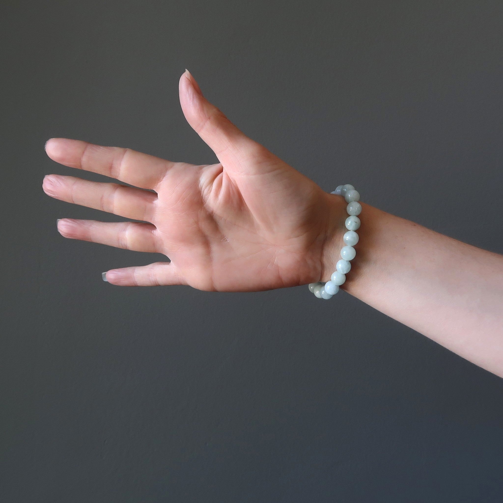 Bracelet Aigue-marine Perles de Pierres Précieuses de Béatitude Précieuse