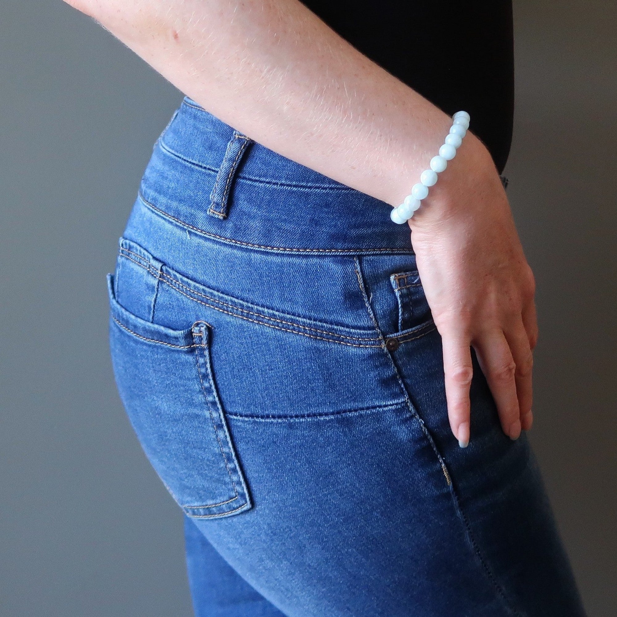 Bracelet Aigue-marine Perles de Pierres Précieuses de Béatitude Précieuse