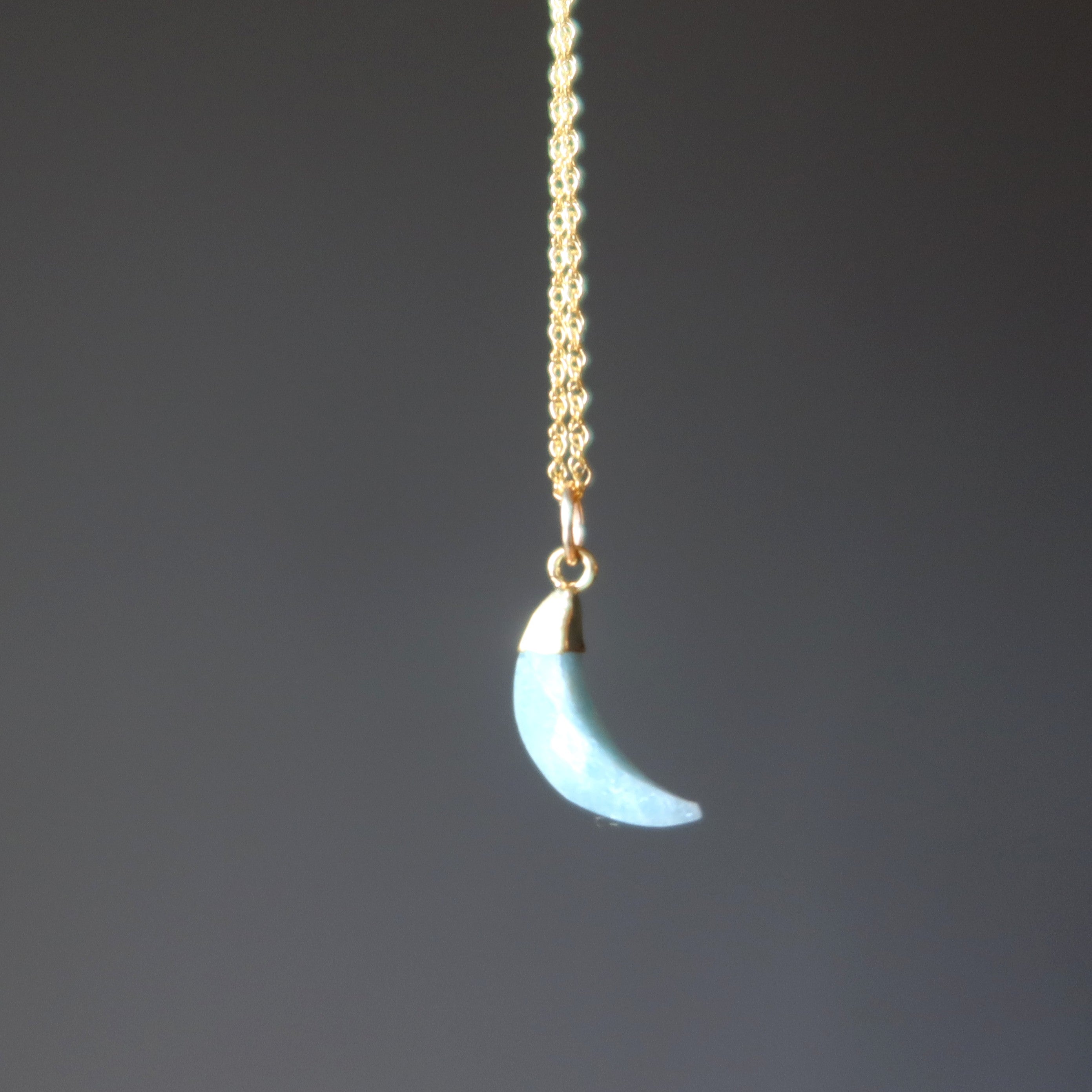 Aquamarine Necklace Blue Moon Gem 24-Karat Gold