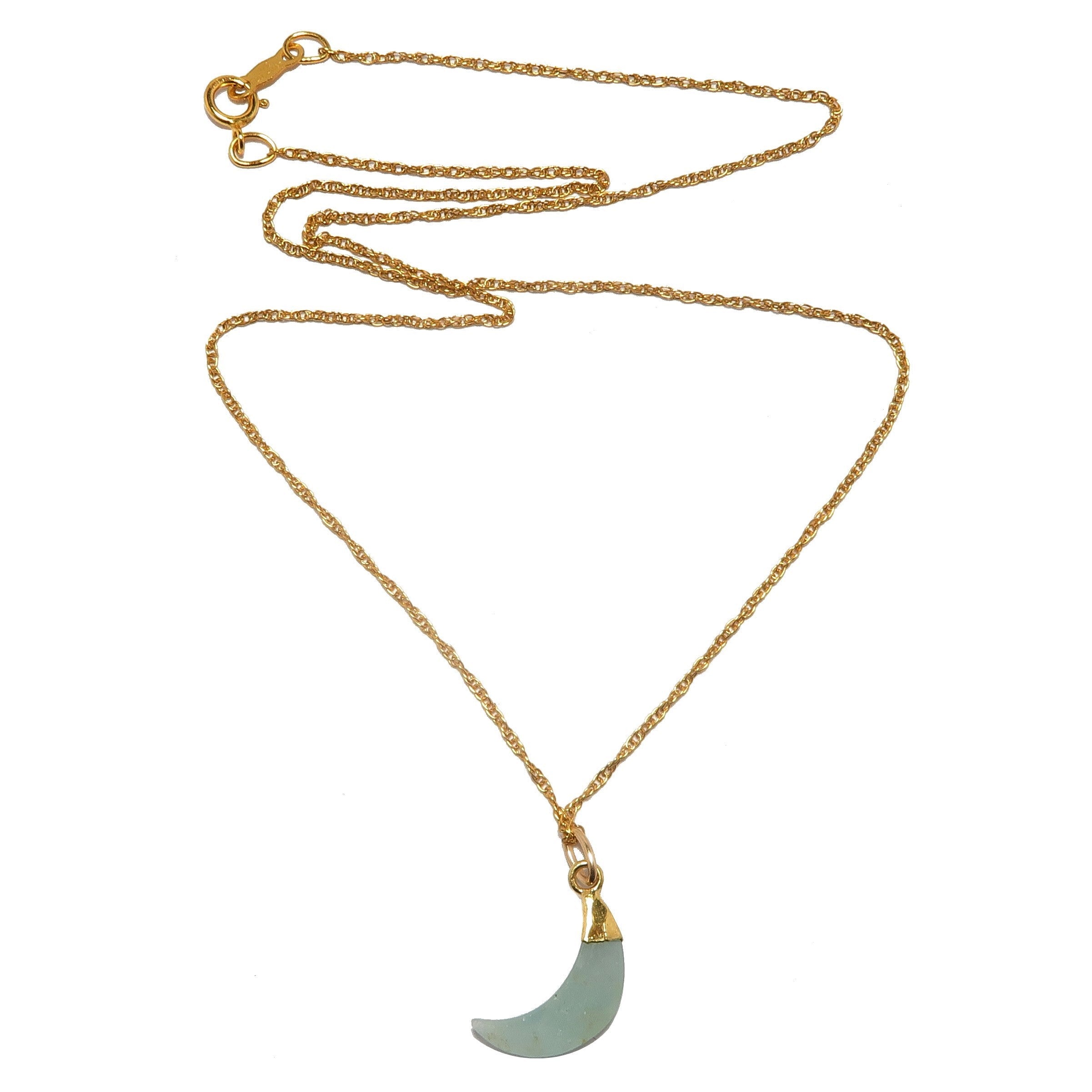 Aquamarine Necklace Blue Moon Gem 24-Karat Gold
