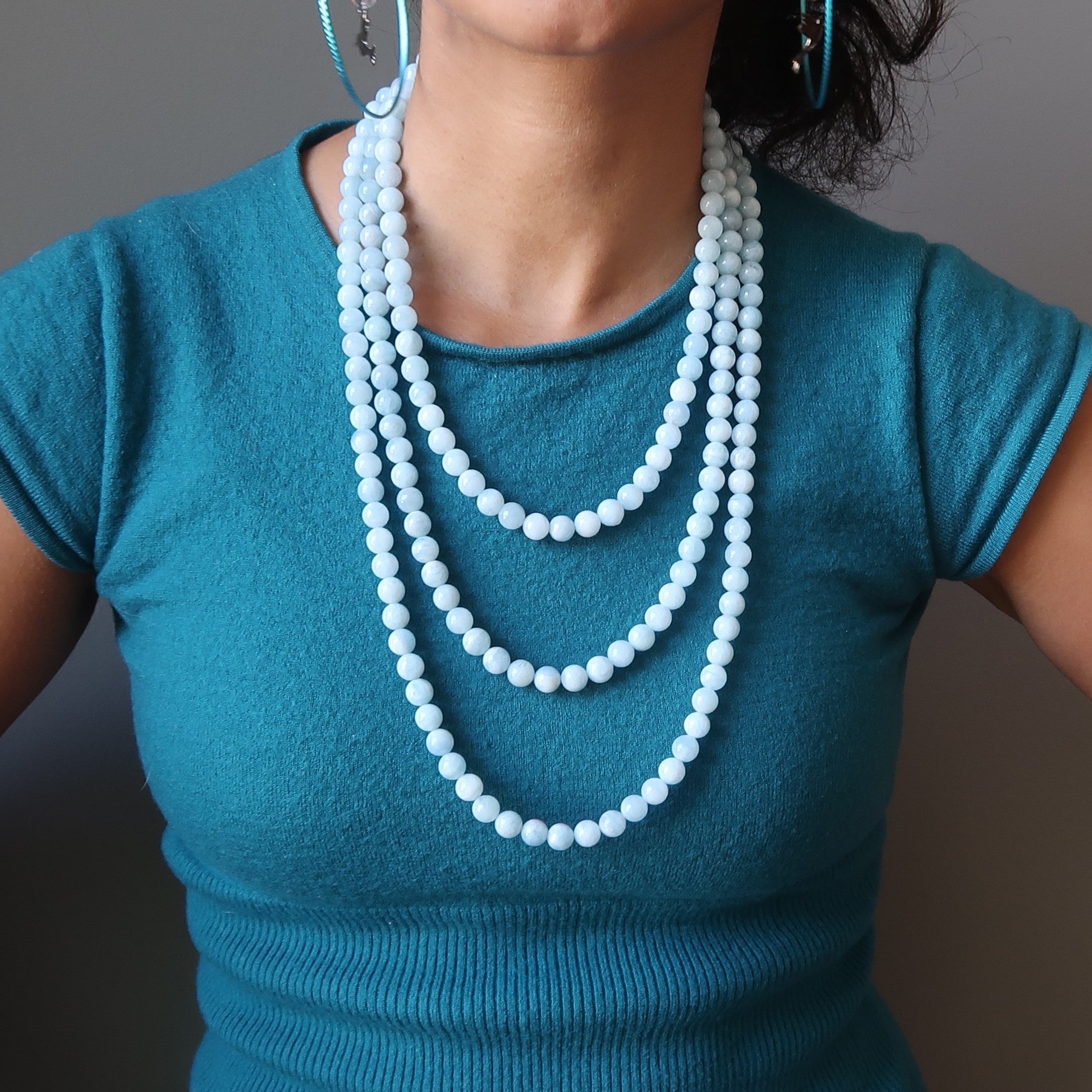 Aquamarine Necklace Ice Cool Blue Crystals
