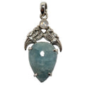 Aquamarine Pendant Love Birds Sterling Silver