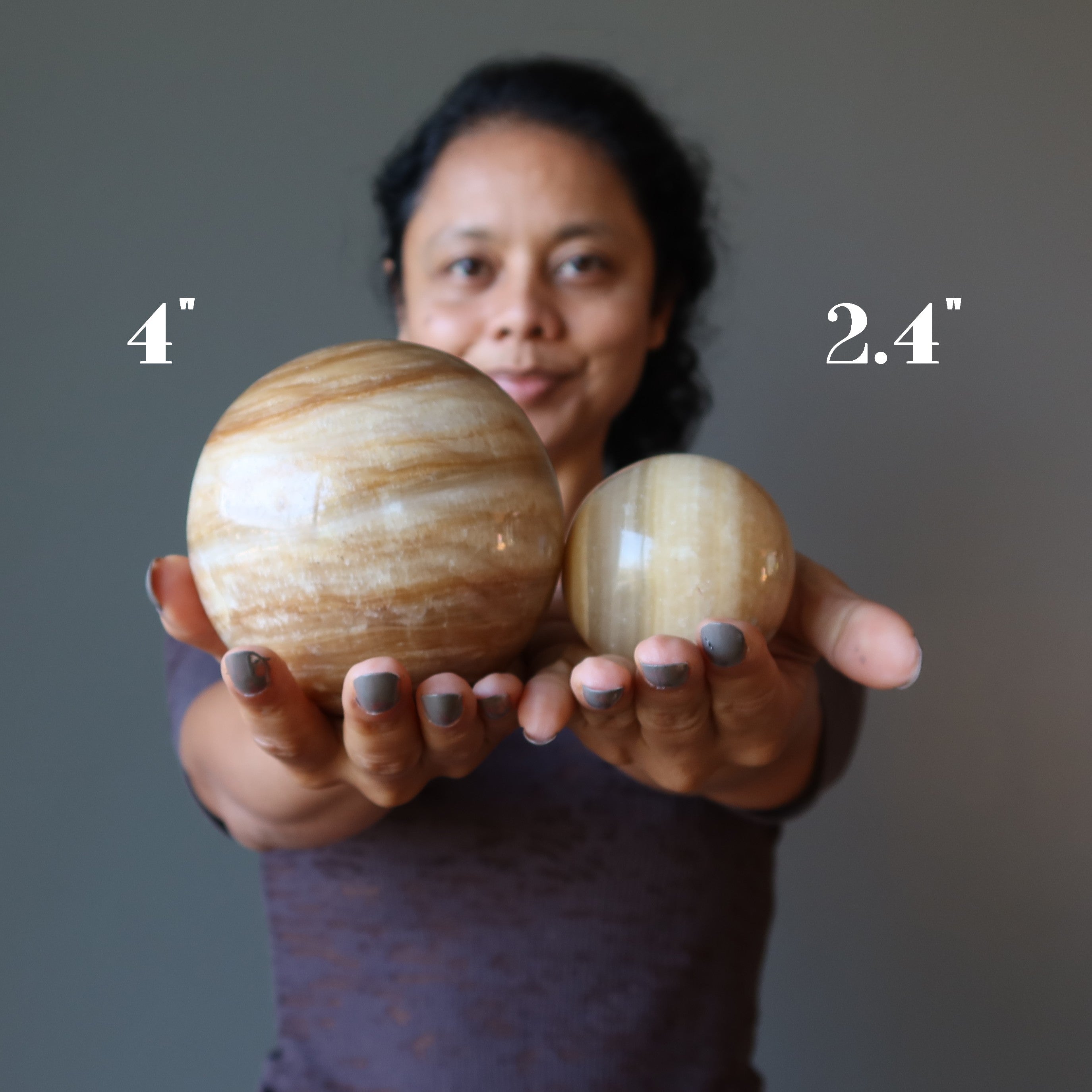 Aragonite Sphere Mocha Motivation Good Vibration Crystal Ball