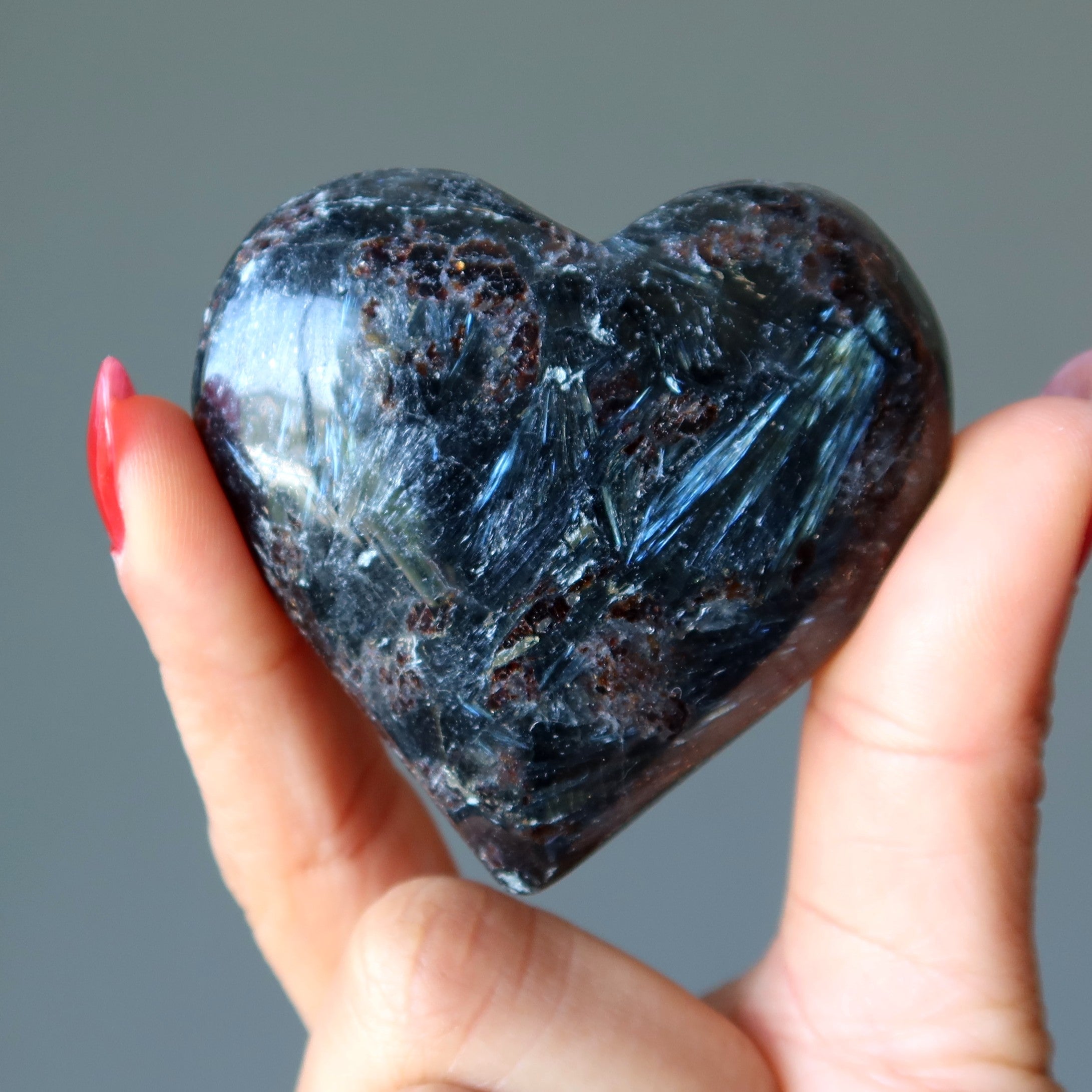 Arfvedsonite Heart Electric Flash Protective Love