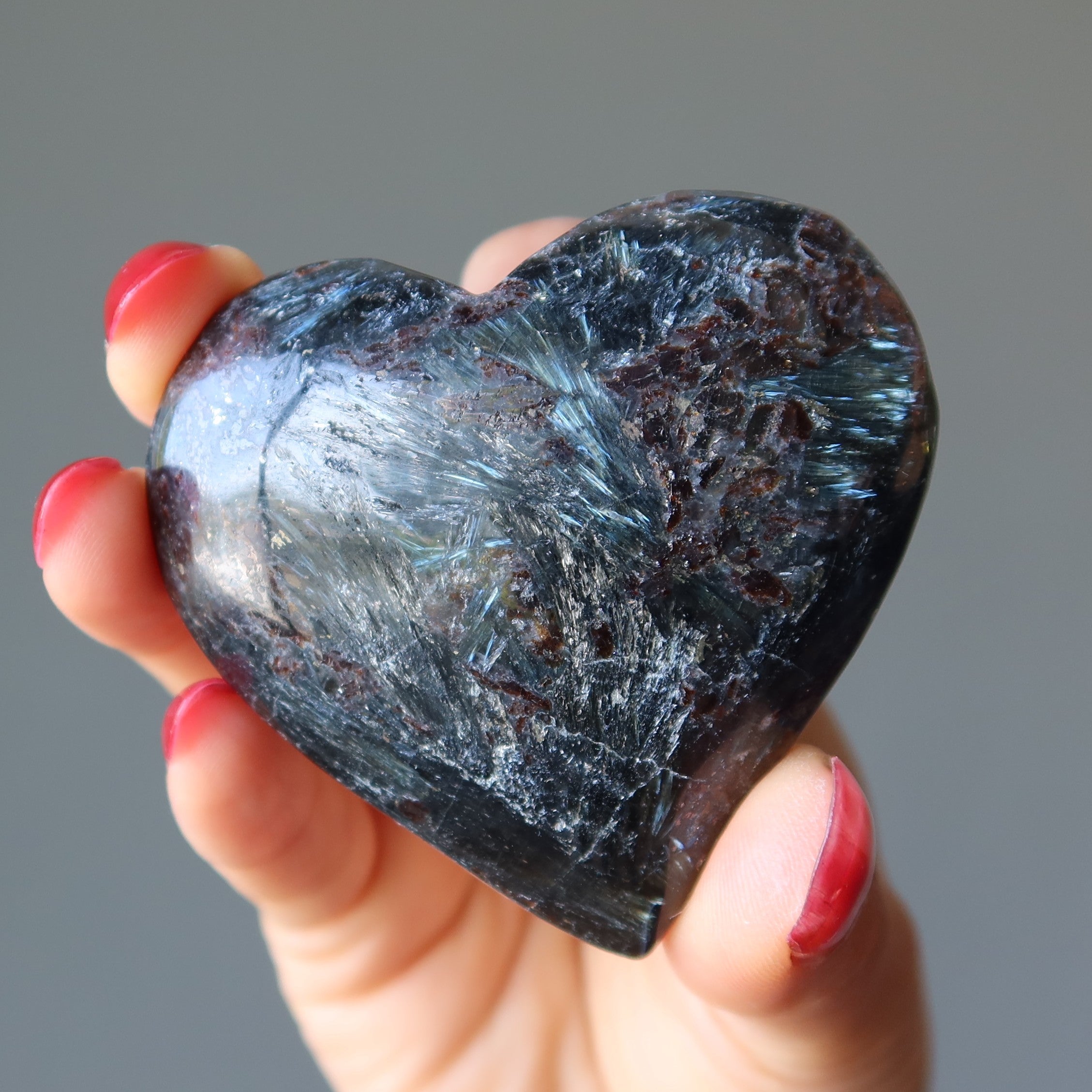Arfvedsonite Heart Electric Flash Protective Love