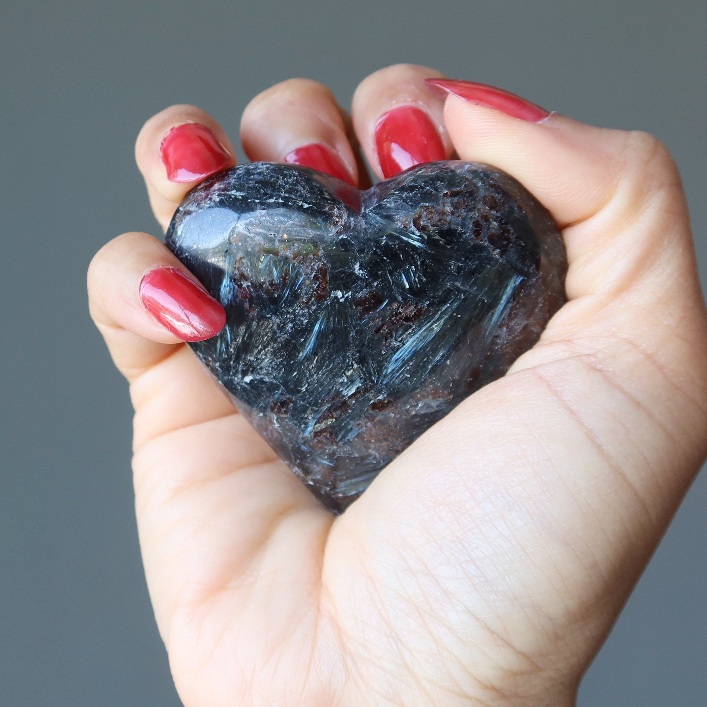 Arfvedsonite Heart Electric Flash Protective Love