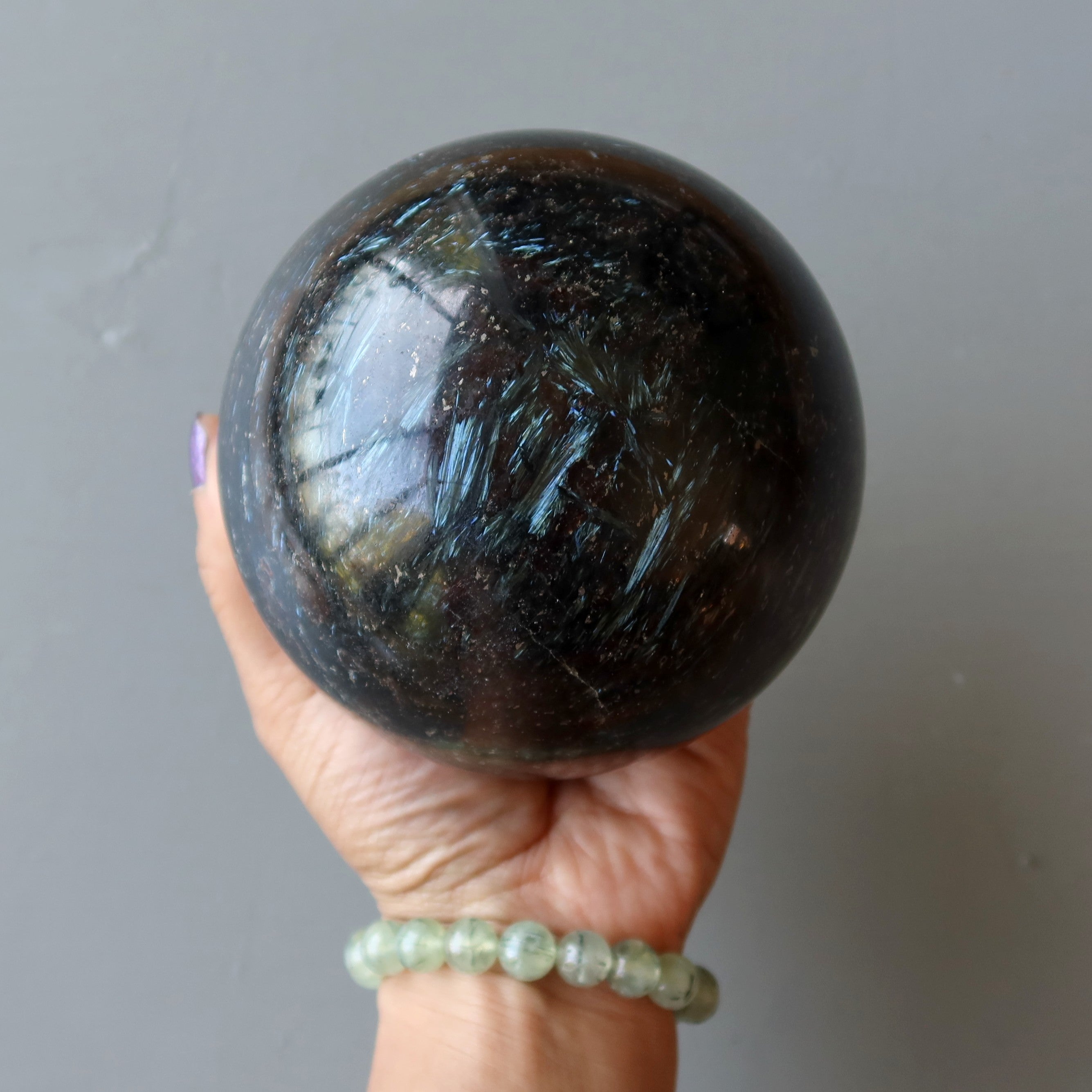 Arfvedsonite Sphere Blue Manifestation Crystal Ball