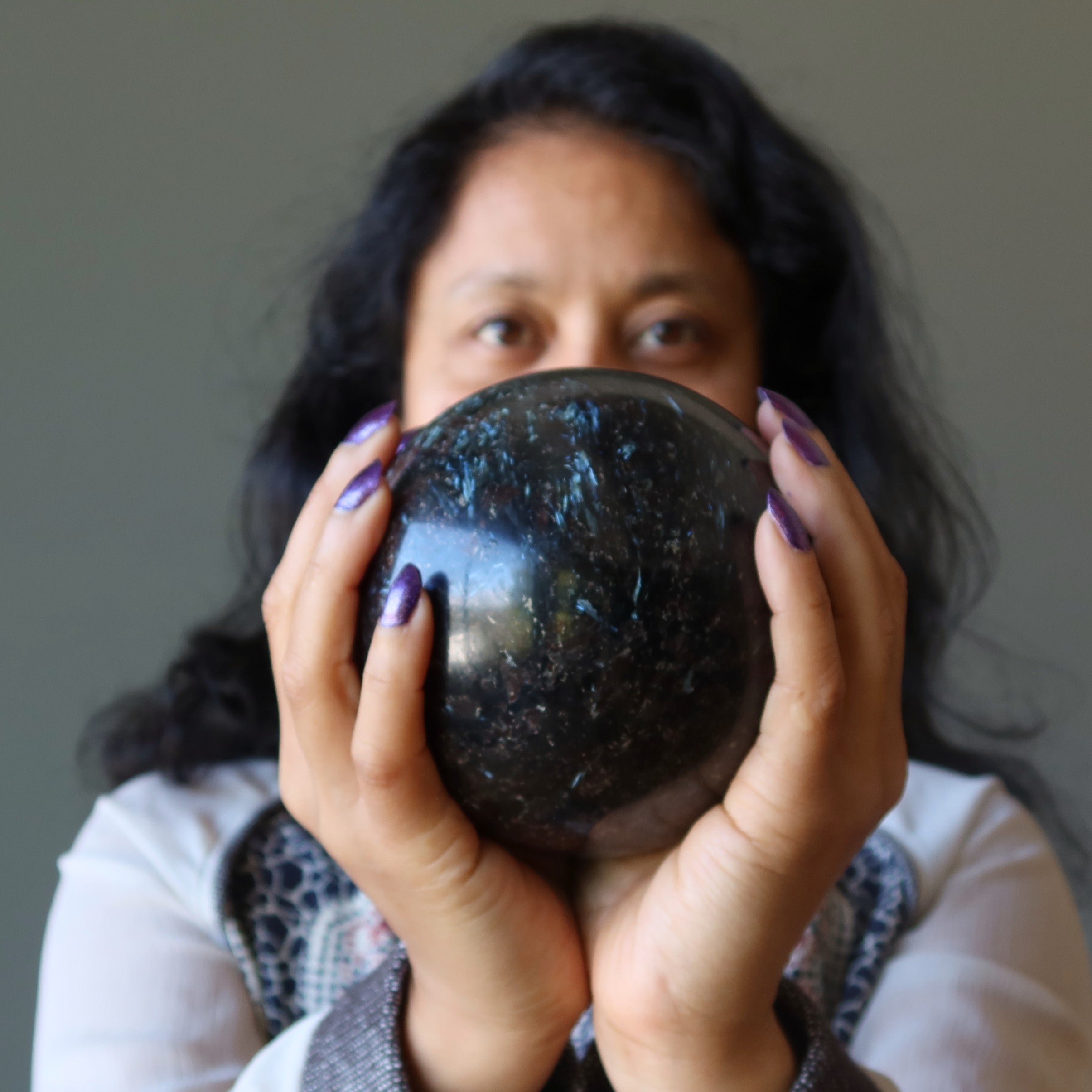 Arfvedsonite Sphere Blue Manifestation Crystal Ball