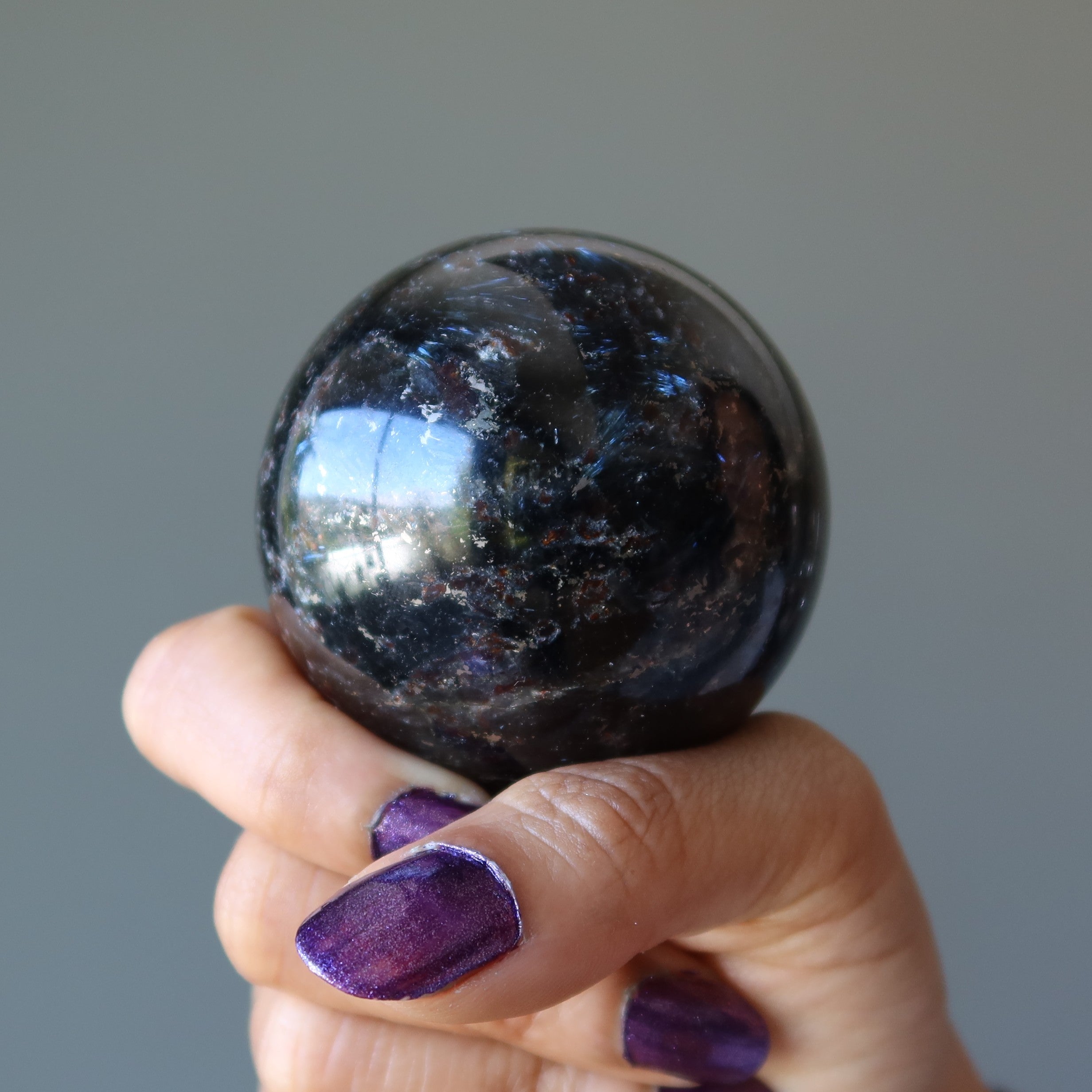 Arfvedsonite Sphere Blue Manifestation Crystal Ball