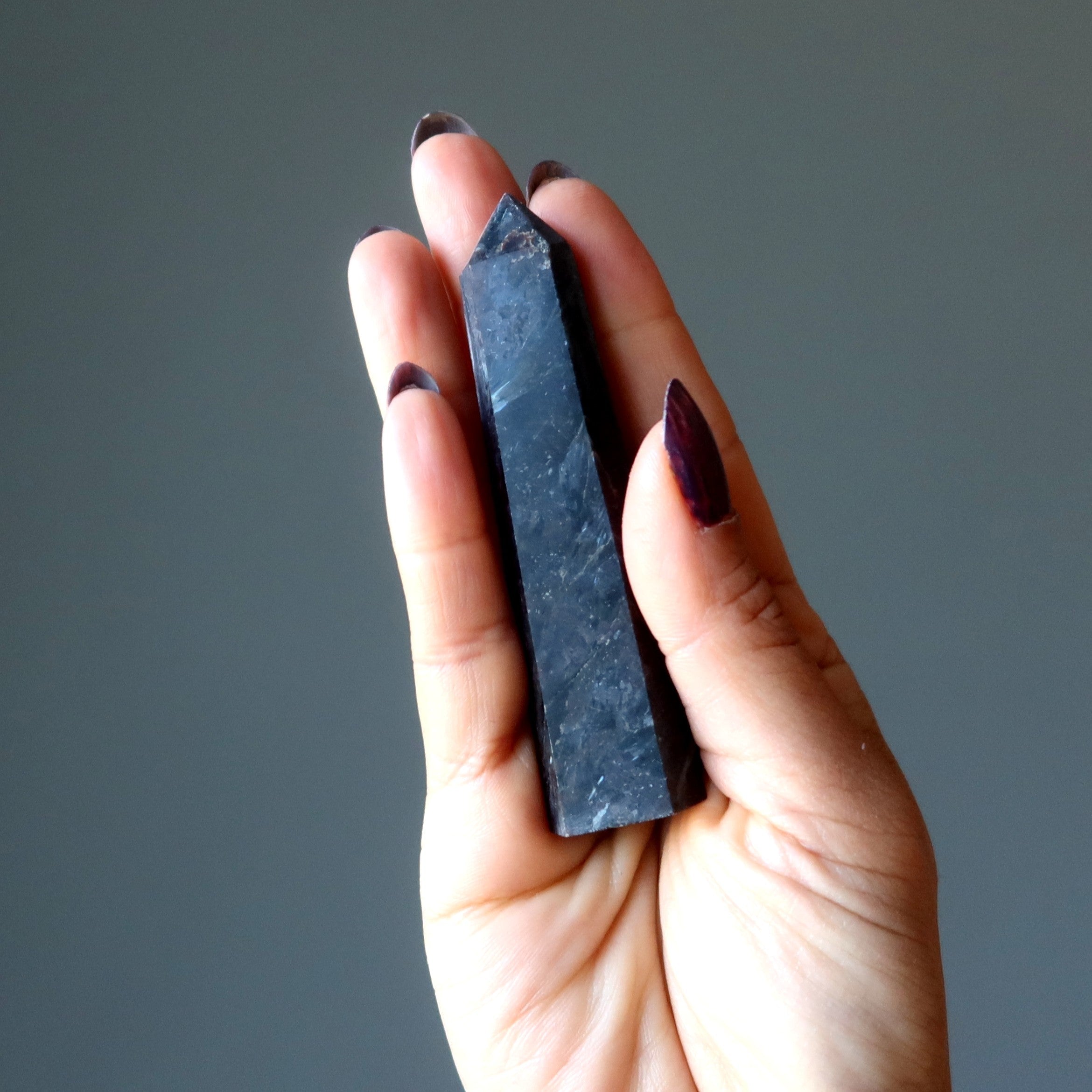 Arfvedsonite Tower Wand Zip Zap Black Blue Point