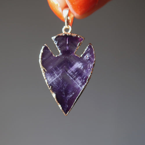 Amethyst-Anhänger Schlüssel zum Spirituellen Königreich Pfeilspitzen-Edelstein