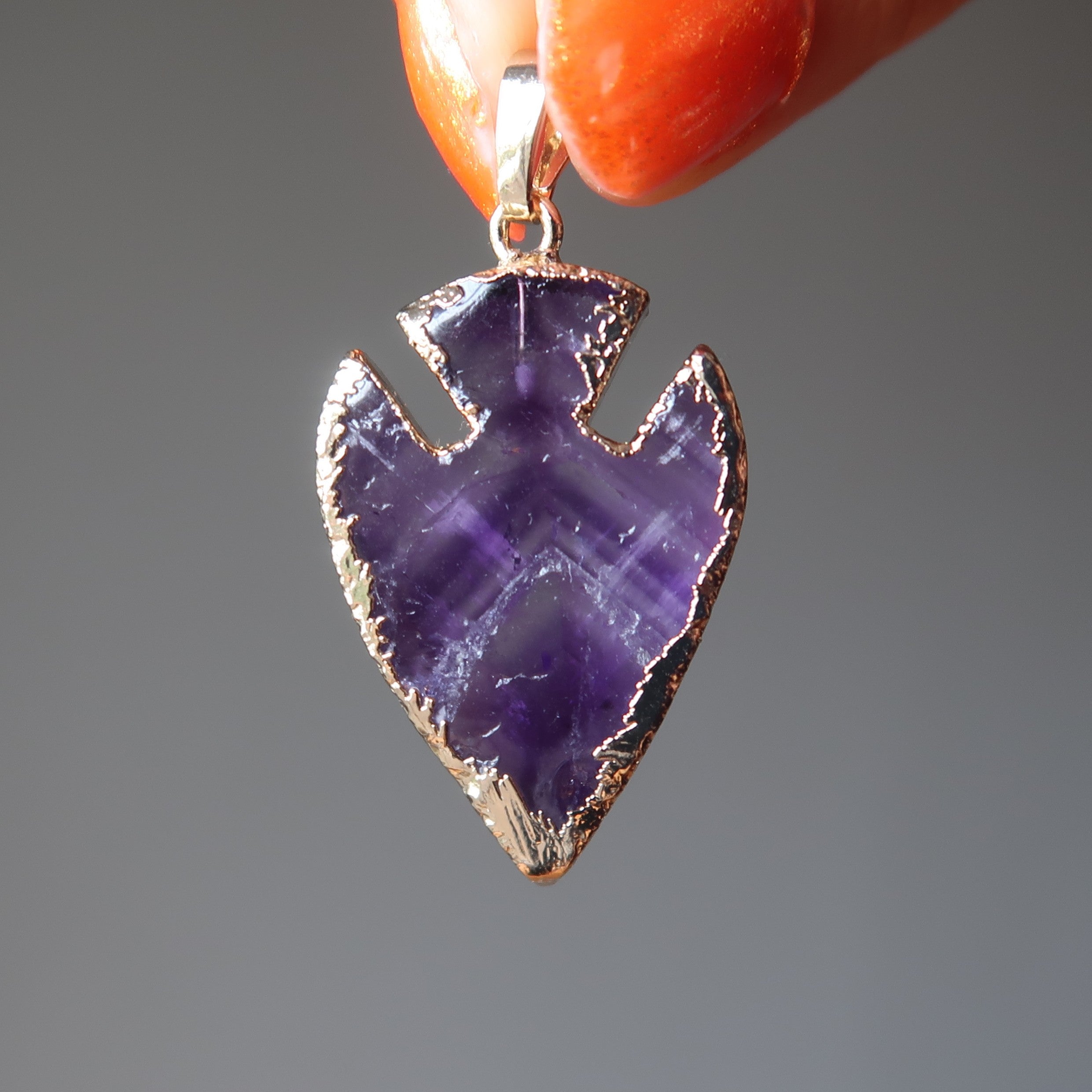 Amethyst-Anhänger Schlüssel zum Spirituellen Königreich Pfeilspitzen-Edelstein