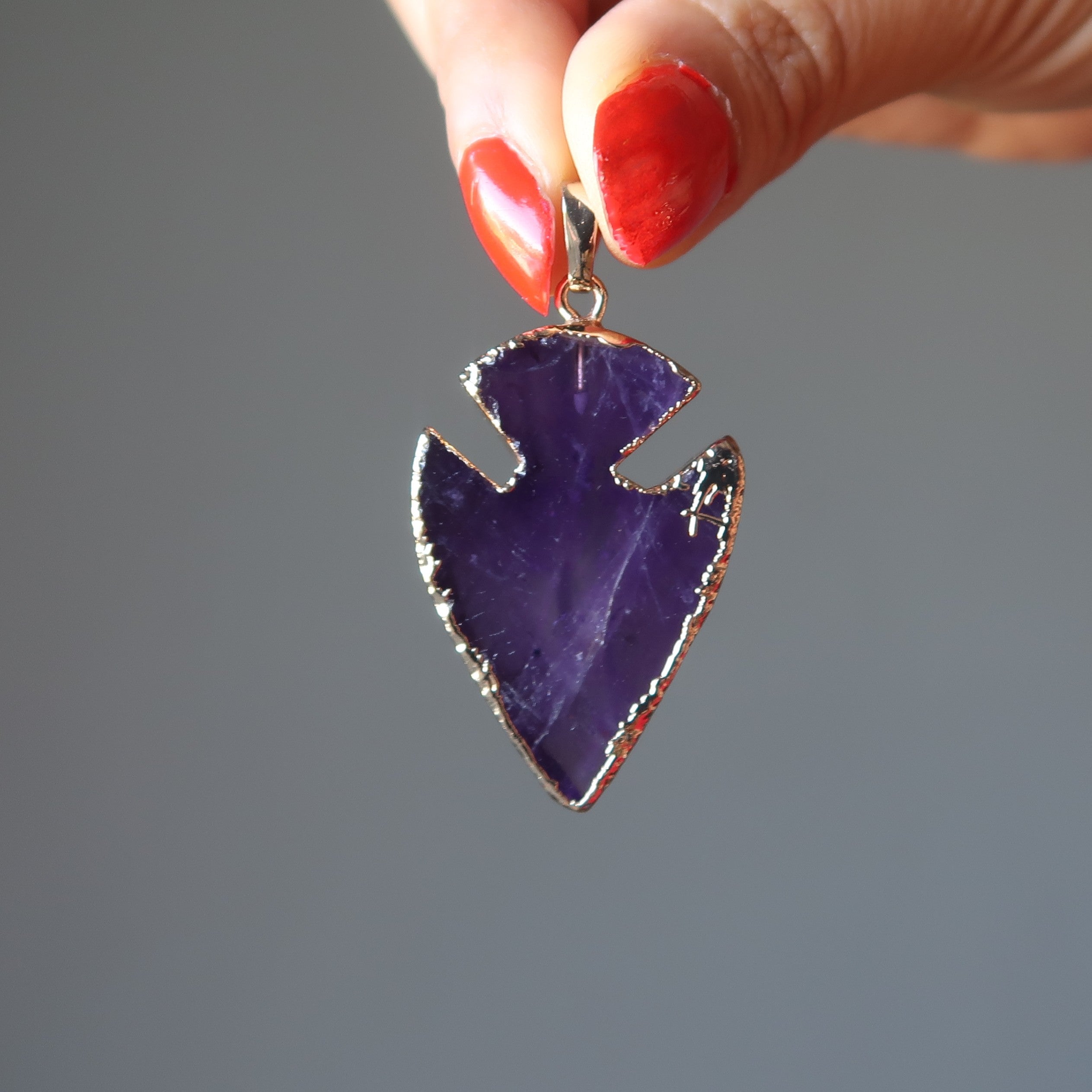 Amethyst-Anhänger Schlüssel zum Spirituellen Königreich Pfeilspitzen-Edelstein