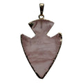Pendentif en Quartz Rose Pointe de Flèche de l'Amour Or