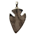 Smoky Quartz Pendant Arrowhead Aim for Gold