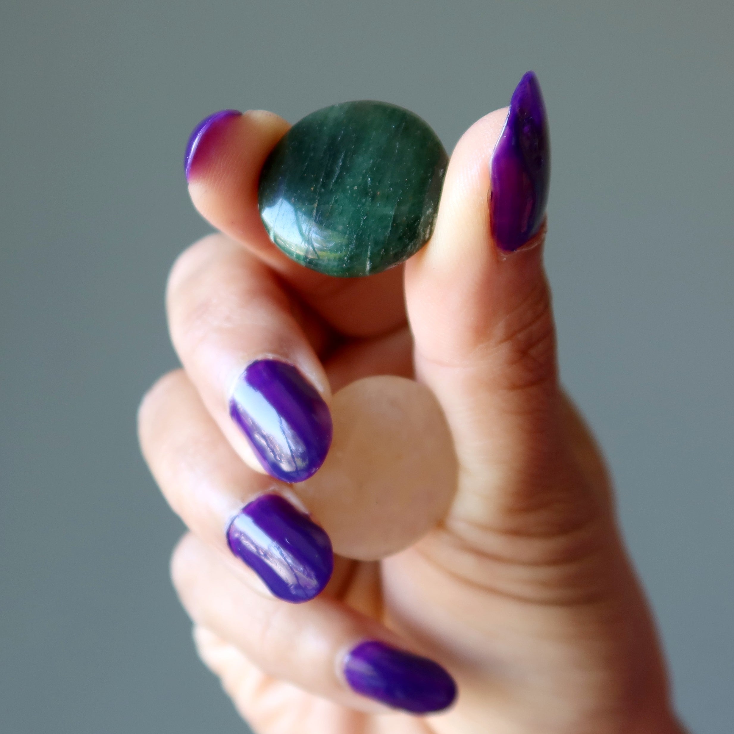 Aventurine Grid Crystal Pair Green Orange Money Coin